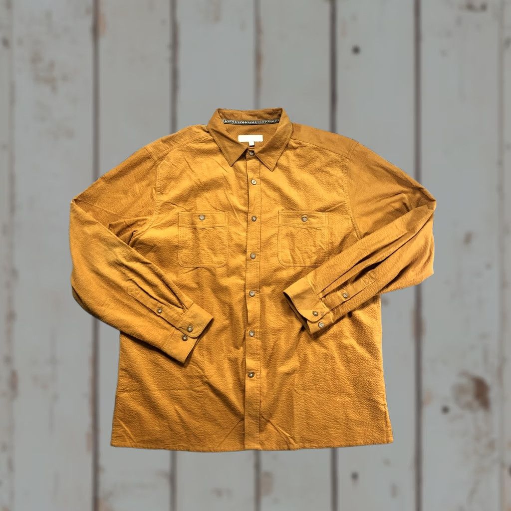 The Territory Ahead Territory Ahead Shirt Mens XL Gold Solid Textured Long Sleeve Button Up Casual Size US XL / EU 56 / 4 - 1 Thumbnail