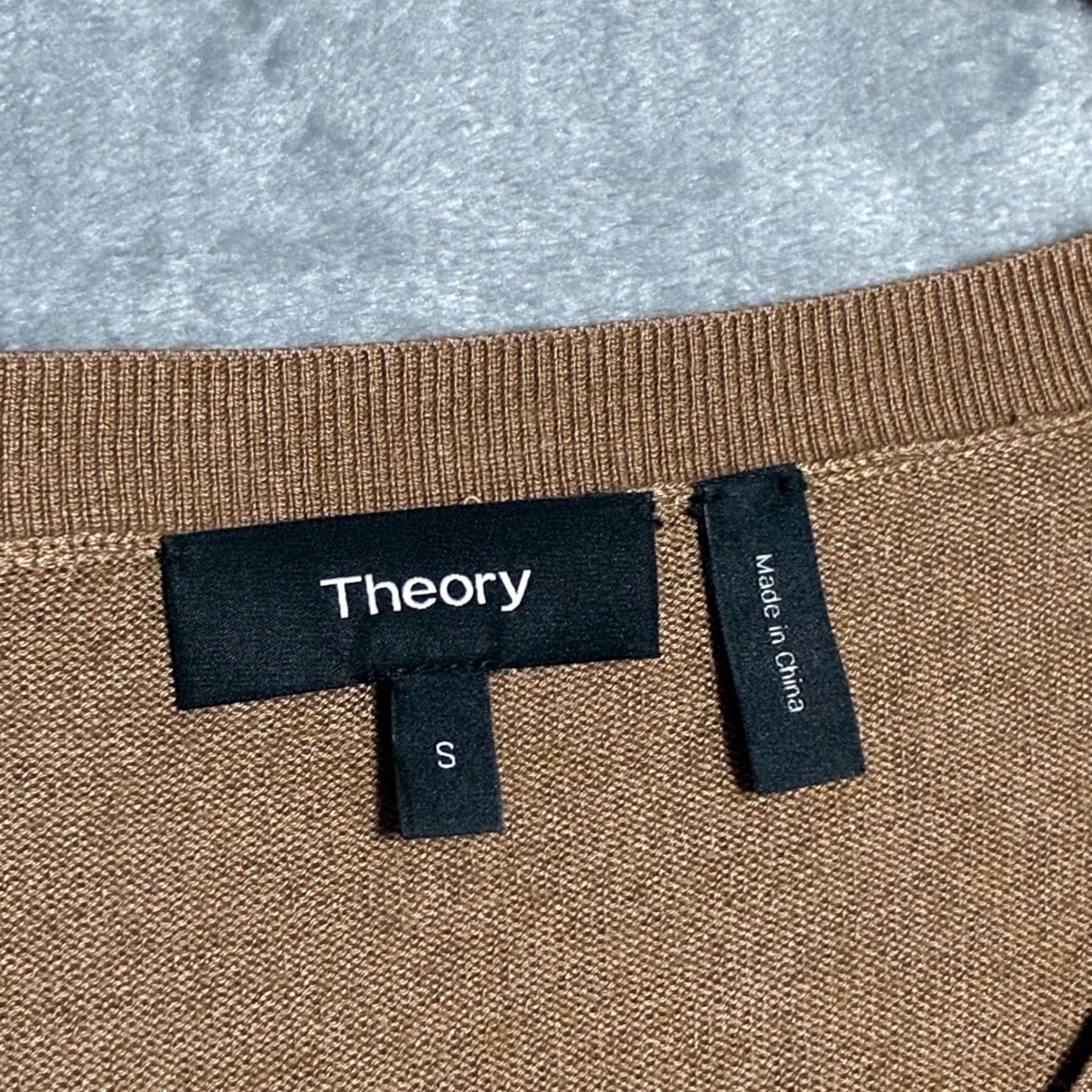 Theory EUC Theory Silk Cashmere V-Neck Pullover Sweater Womens S Camel Brown Size S / US 4 / IT 40 - 5 Thumbnail