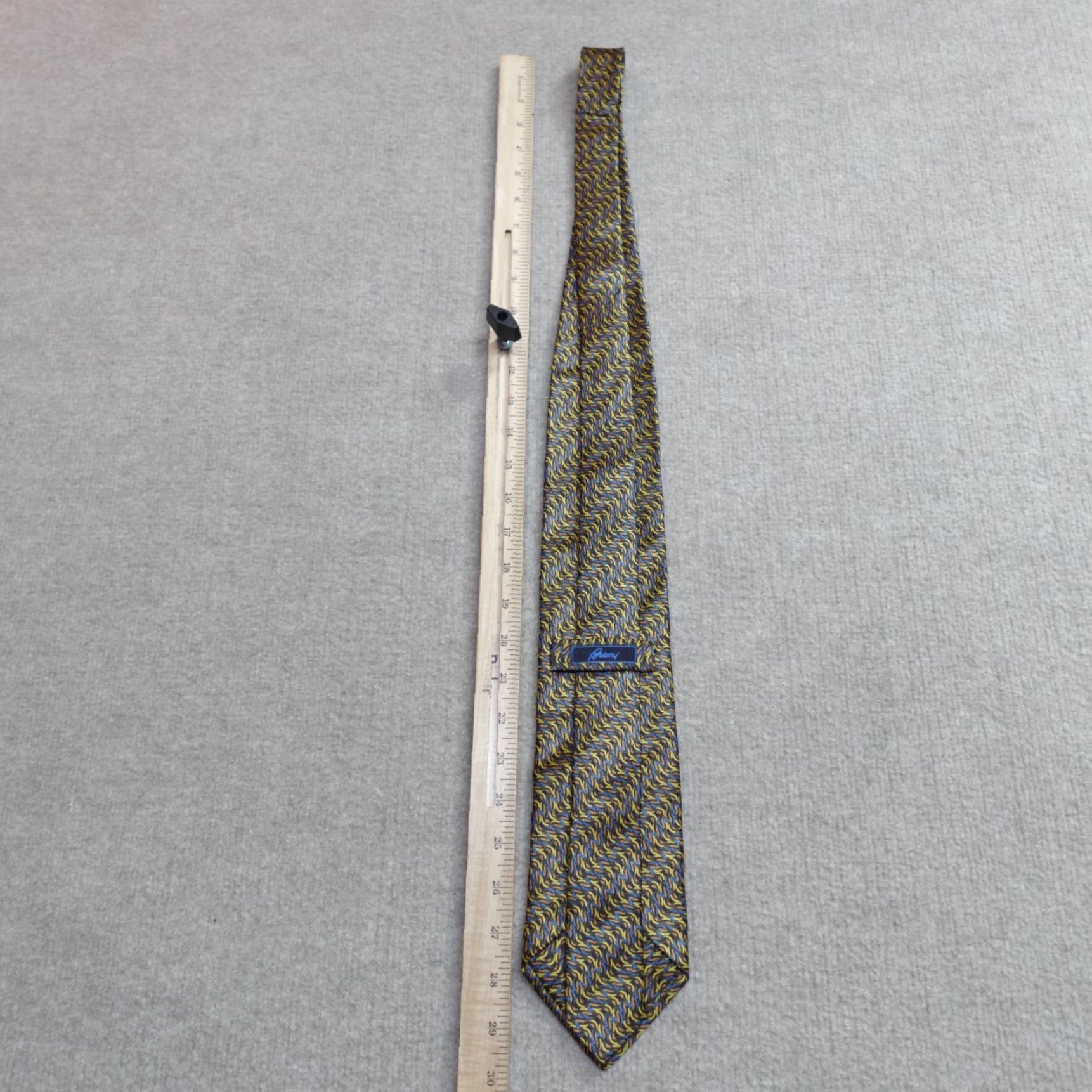 Brioni Brioni Tie Blue Yellow Orange Made In Italy Silk Plaids & Checks Mens Adult Tie Size ONE SIZE - 5 Thumbnail
