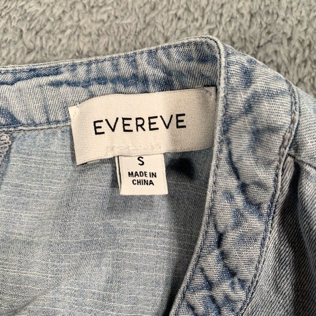 Denime Evereve Denim Romper Jumpsuit ONE-PICE Light Blue Blue S Women Small Regular Size Romper Contemporary Style Women’s Size 28" / US 6 / IT 42 - 7 Thumbnail