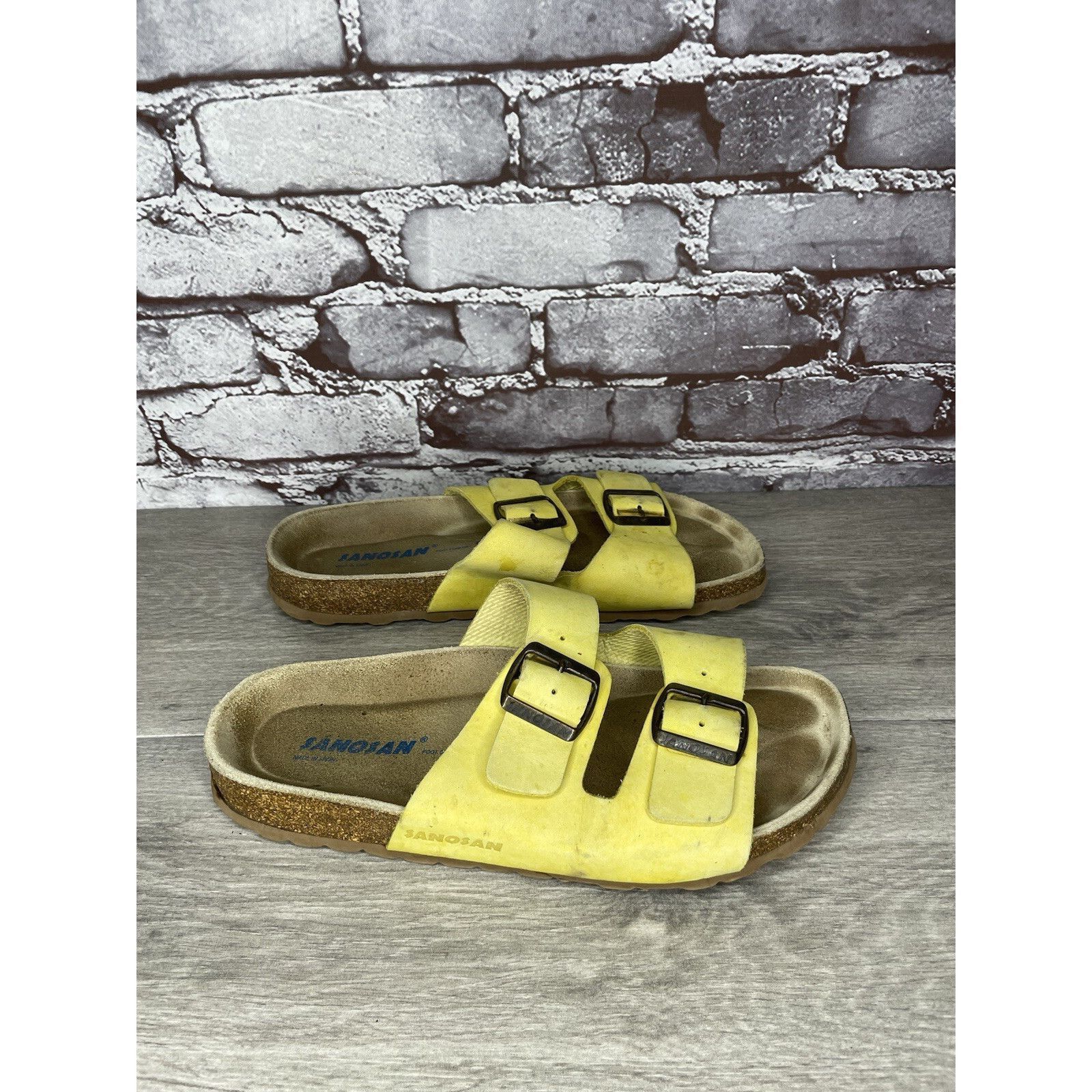 Other Sanosan Yellow Leather Arizona Slides Casual Cork Sandals Wo Size US 9.5 / IT 39.5 - 14 Thumbnail