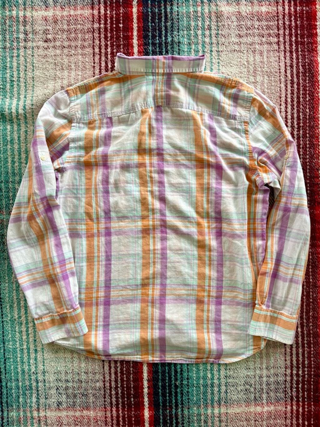 Lauren Ralph Lauren Lauren Jeans Co. Plaid Button Down Shirt L White Orange Size L / US 10 / IT 46 - 3 Thumbnail