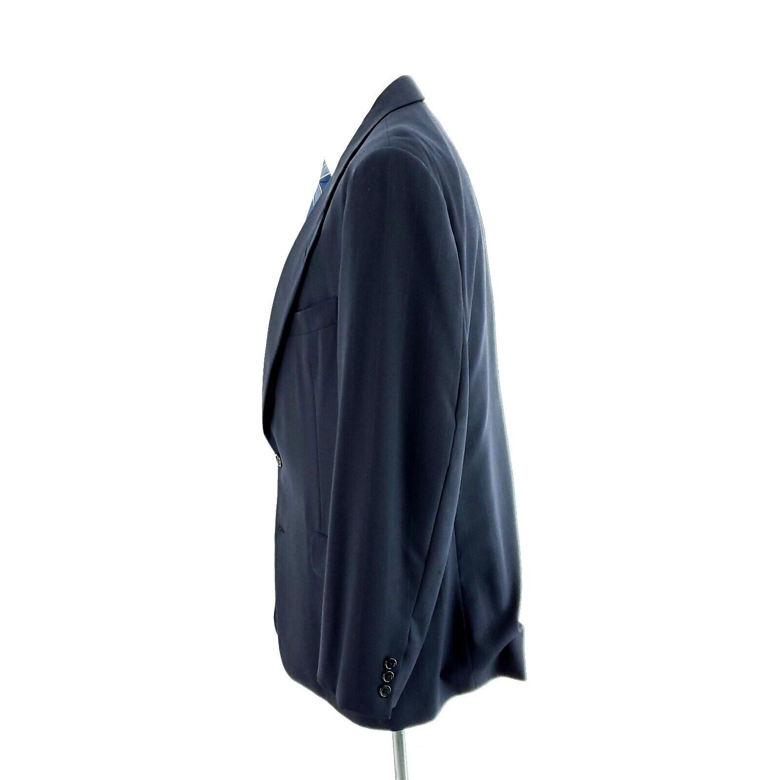 Hickey Freeman Hickey Freeman Boardroom Wool 2 Button Suit Jacket 42R Blue Size 42R - 4 Thumbnail