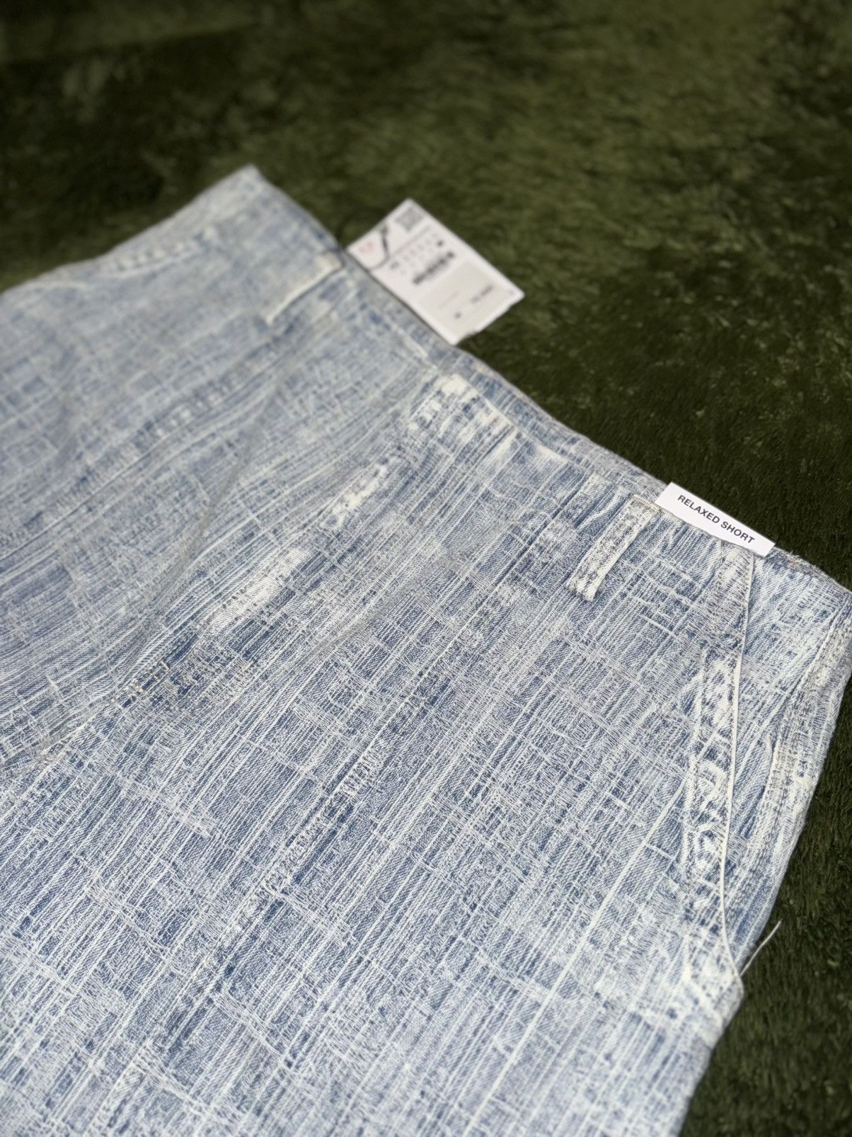 Zara [36] ZARA Relaxed Jacquard Bermuda Denim Pants Light Indigo Size US 36 / EU 52 - 2 Thumbnail