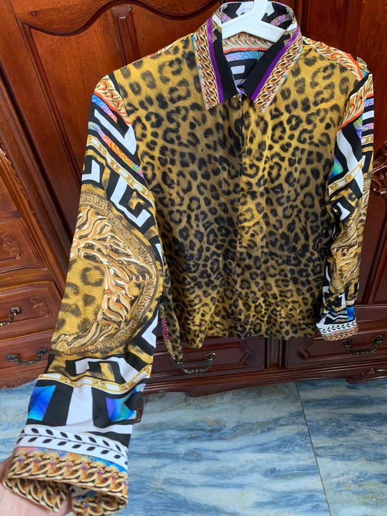 Versace Versace Leopard print shirt Size US XXS / EU 40 - 2 Thumbnail