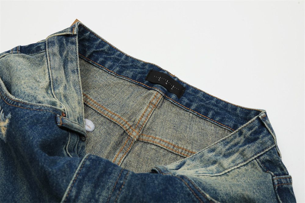 Japanese Brand × Vintage Men's high street trend washed ripped heavy distressed jeans Size US 32 / EU 48 - 5 Thumbnail