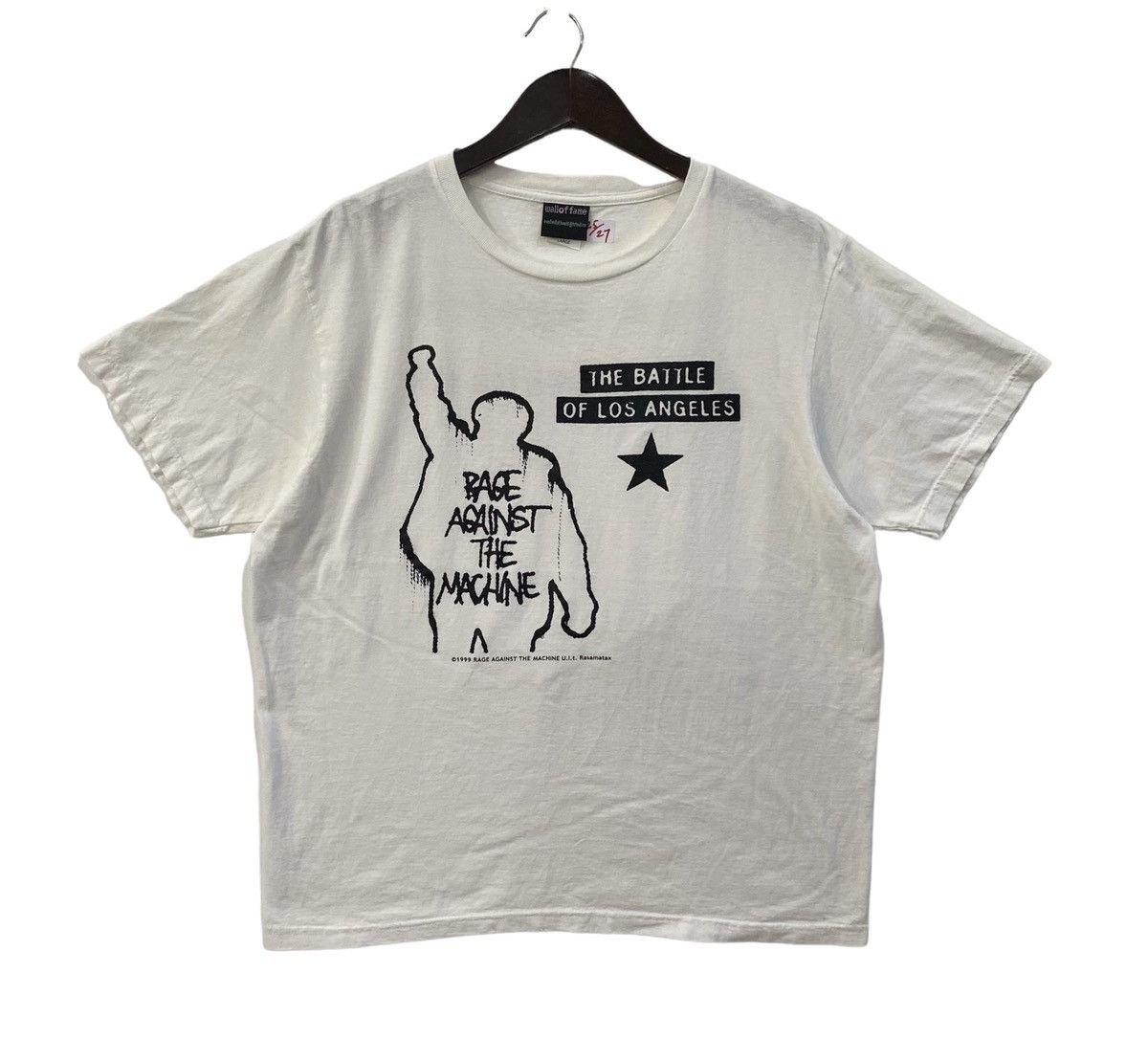 VINTAGE RAGE AGAINST THE MACHINE band the battle of LA shirt Short Sleeve T  Shirts, image size:1200x1086