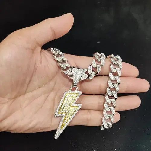 Japanese Brand × Vintage Hip Hop Lightning Pendant Necklace Crystal Size ONE SIZE - 1 Thumbnail