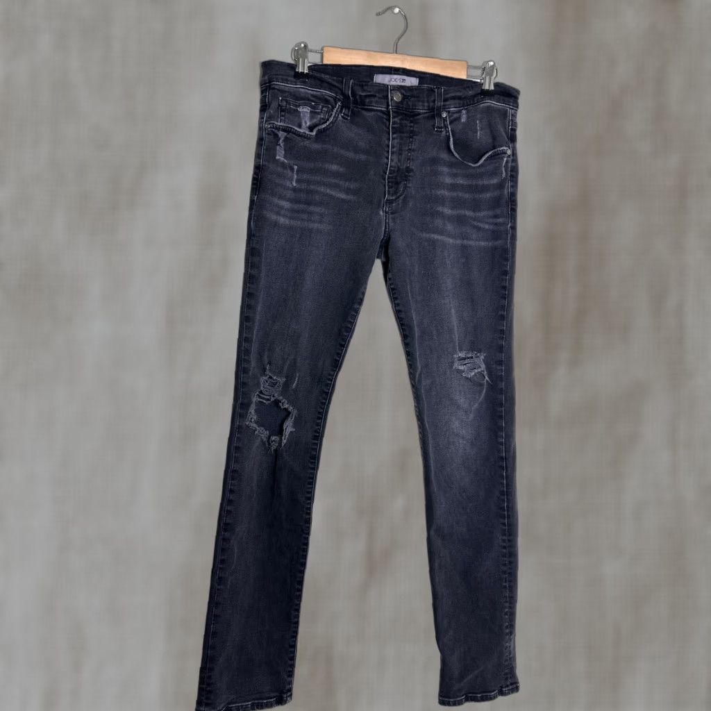 Vintage Joe's Jeans Men Slim Fit Kinetic Jeans Gabin Black 33x32 Distressed Straight 33 Mens Gy Body? Size US 33 - 1 Thumbnail