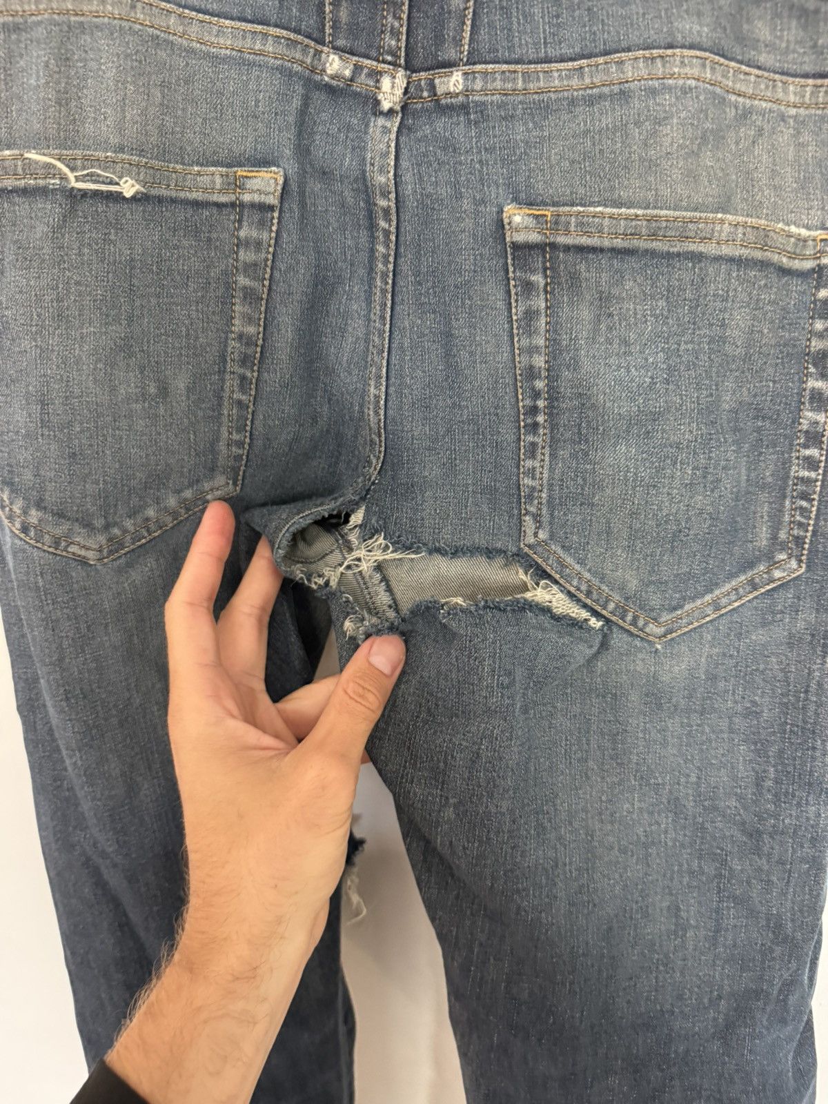 Saint Laurent Paris FW13 Crash Denim Size US 32 / EU 48 - 3 Thumbnail