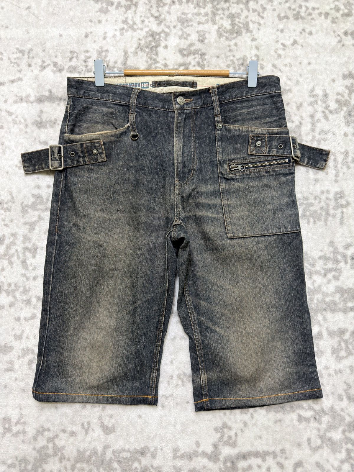 Japanese Brand × Vintage Vintage PPFM Bondage Short Denim Pants Size US 31 - 1 Thumbnail