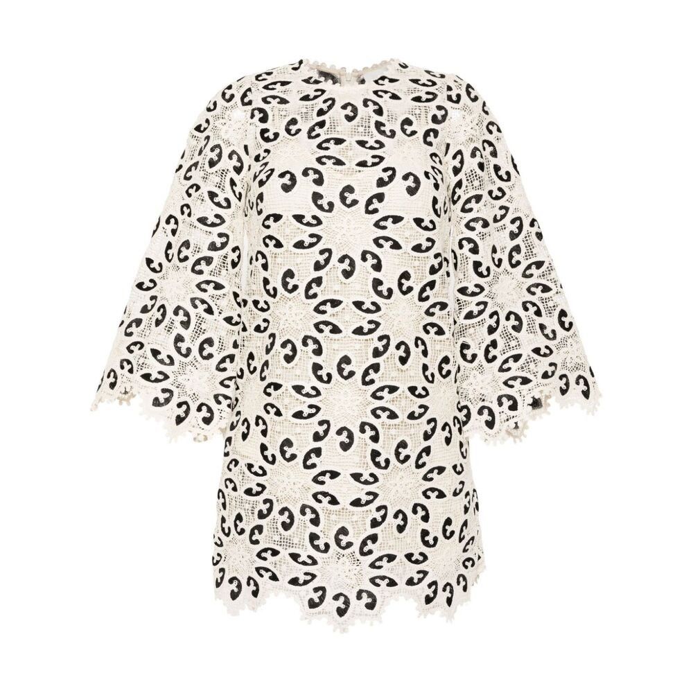 Zimmermann oc11z0525 Ottie Lace Mini Dress in Cream & Black Size S / US 4 / IT 40 - 1 Thumbnail