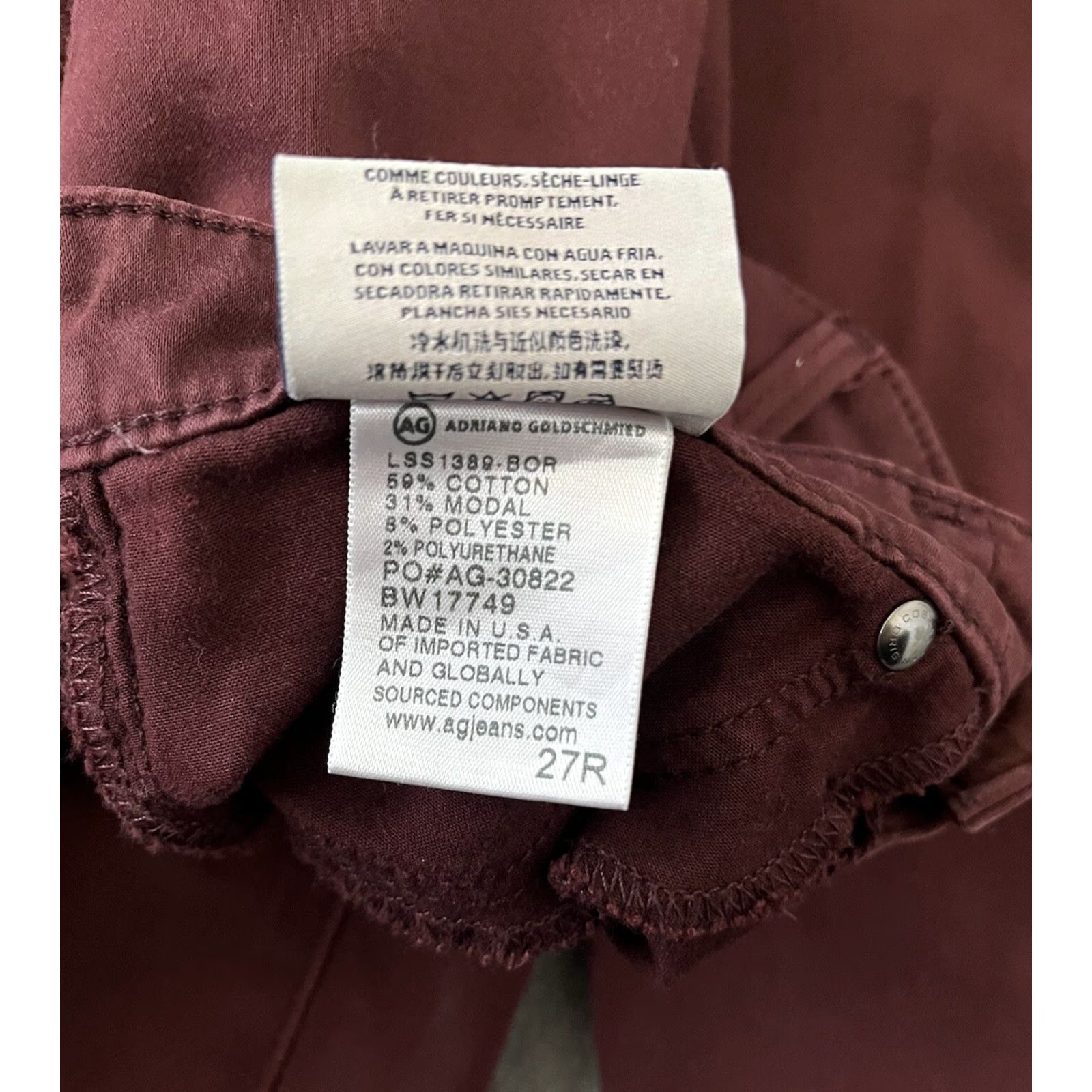 Vintage VINTAGE Adriano Goldschmied The Legging Ankle Super Skinny Women Pants 27R Maroon Size 27" / US 4 / IT 40 - 4 Thumbnail