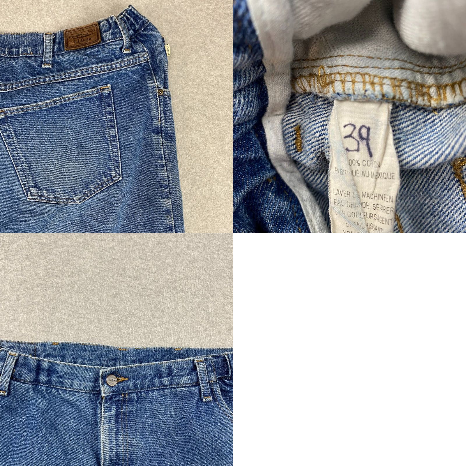 Vintage VINTAGE L.L. Bean Jeans Mens 38 Blue Wide Leg Pocket Zip Stretch Waist Denim 5-Pocket Mens Jeans Size US 38 / EU 54 - 8 Thumbnail