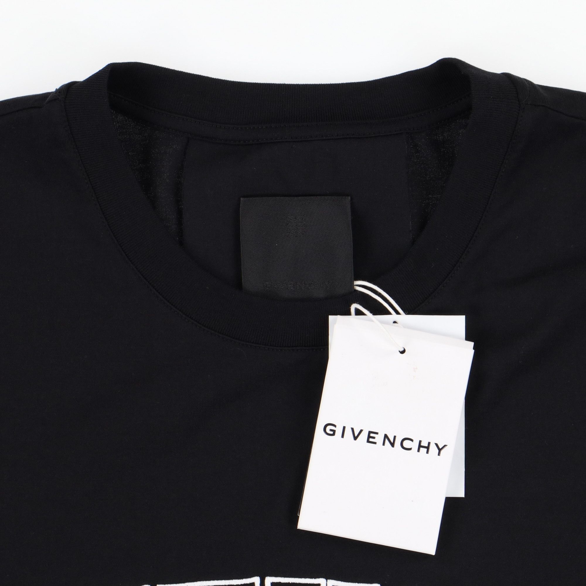Givenchy Black Embroidered College Arch Logo T-Shirt Size US M / EU 48-50 / 2 - 5 Thumbnail