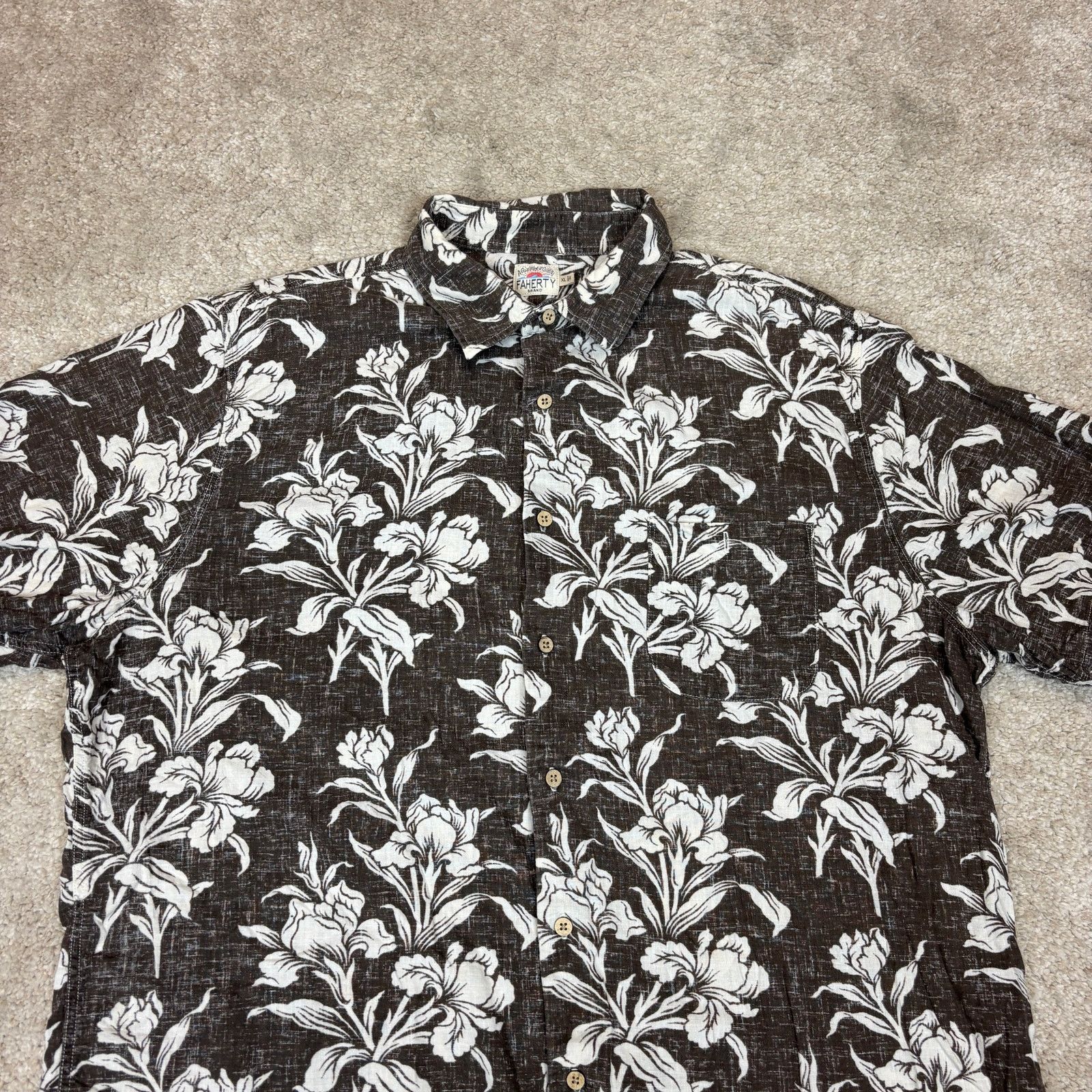Faherty Faherty Reversible Print Coast Shirt Linen Rayon Button XL Size US XL / EU 56 / 4 - 2 Thumbnail