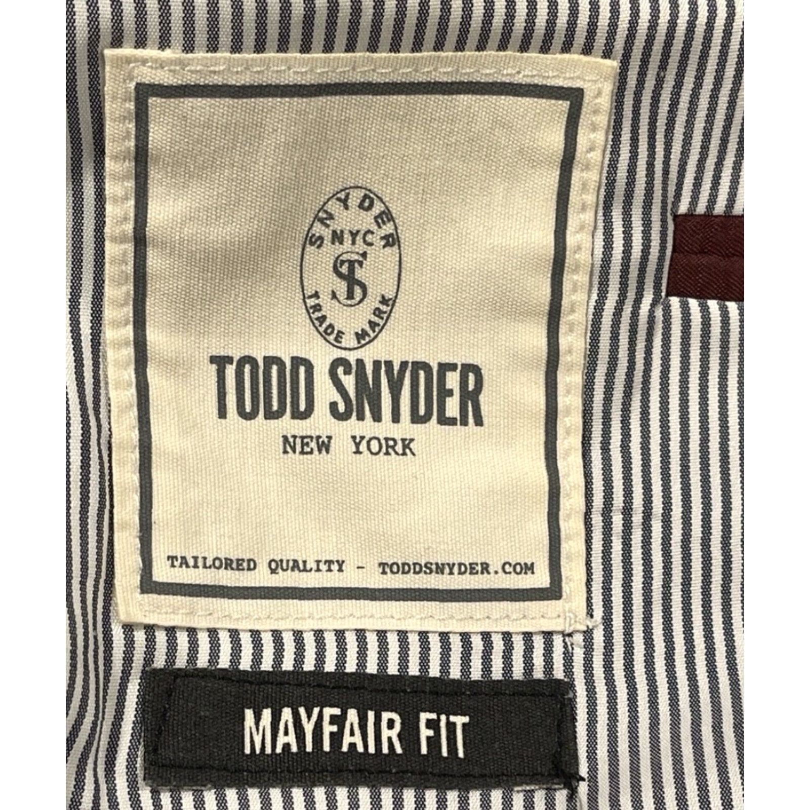 VINTAGE Todd Snyder Suit Jacket Men Regular Fits Wool Blue Pinstripes 40R