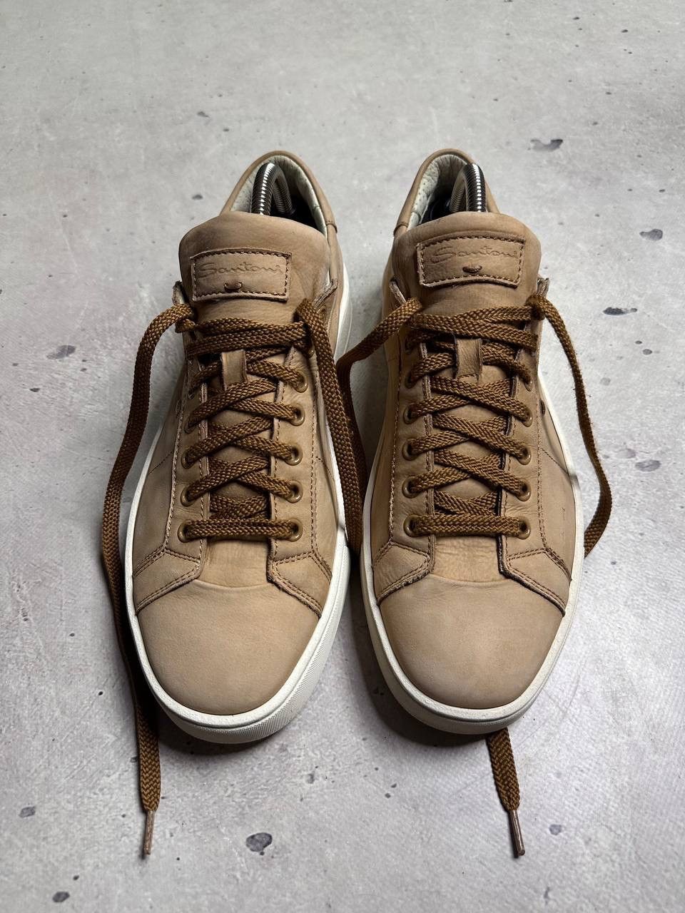 Santoni Santoni Beige Leather Low Top Sneakers Men’s Size 8.5 Italy Size US 8.5 / EU 41-42 - 4 Thumbnail