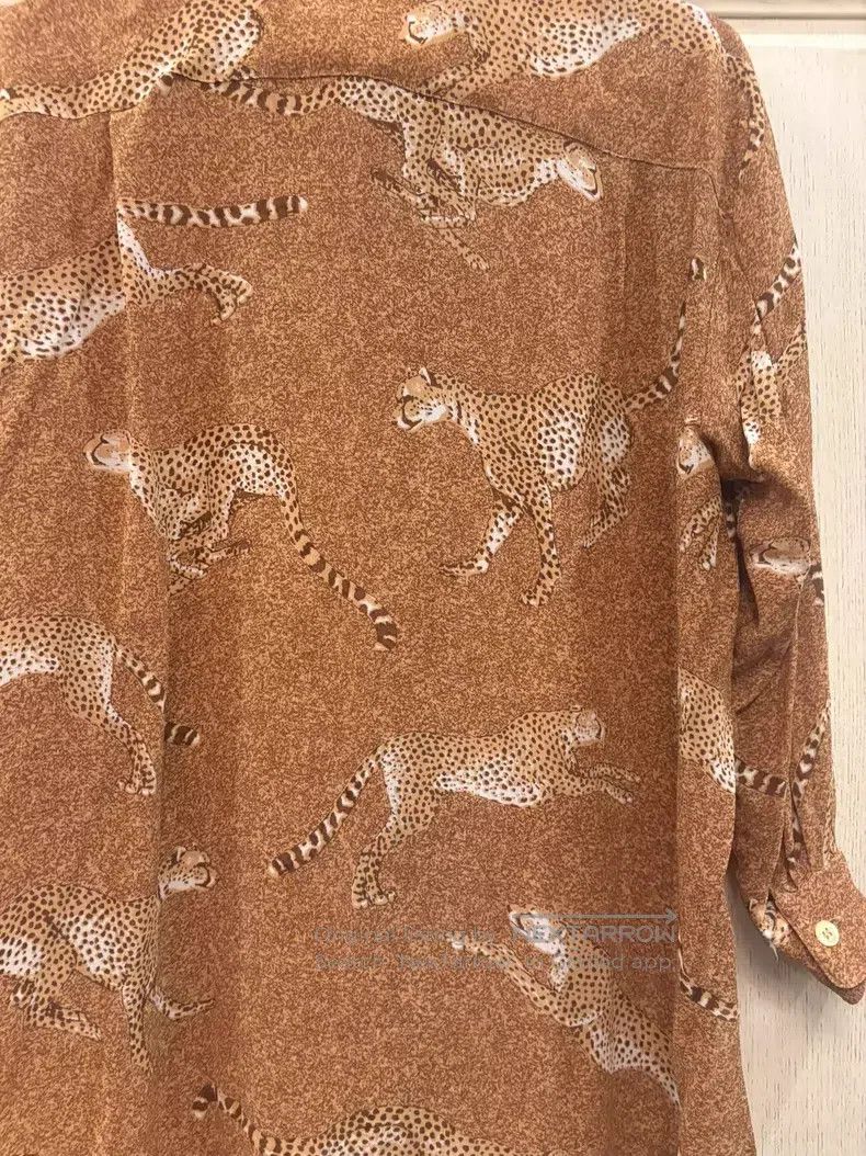 Kenzo Kenzo 80s Vintage Brown Yellow Leopard Shirt Coat Size M / US 6-8 / IT 42-44 - 6 Thumbnail