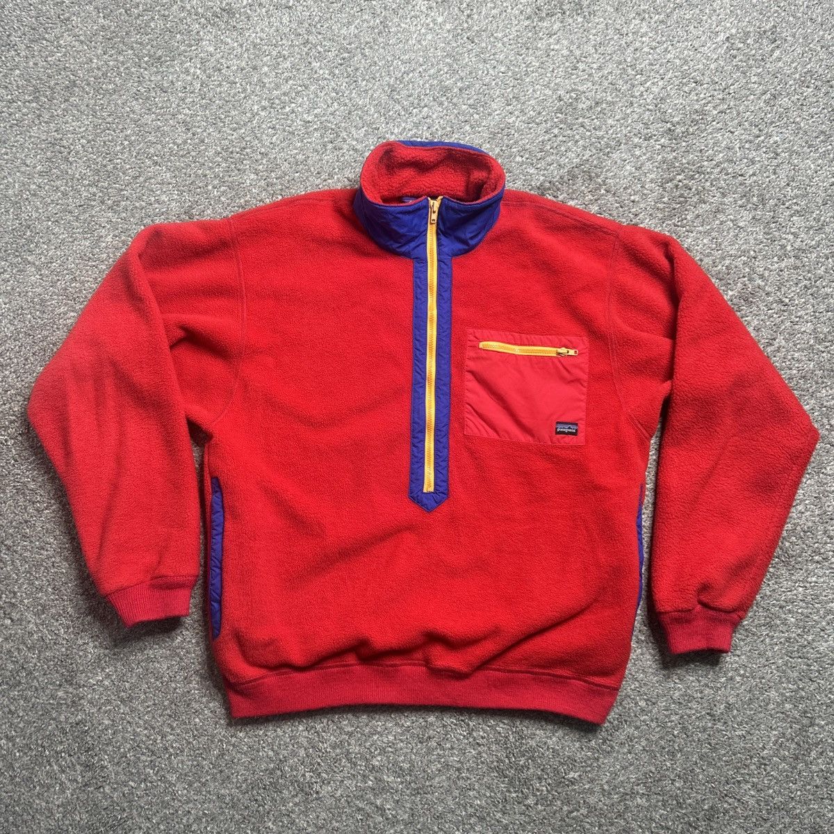 Patagonia × Vintage Vintage 80s Patagonia synchilla quarter zip red sweater Size US M / EU 48-50 / 2 - 1 Thumbnail