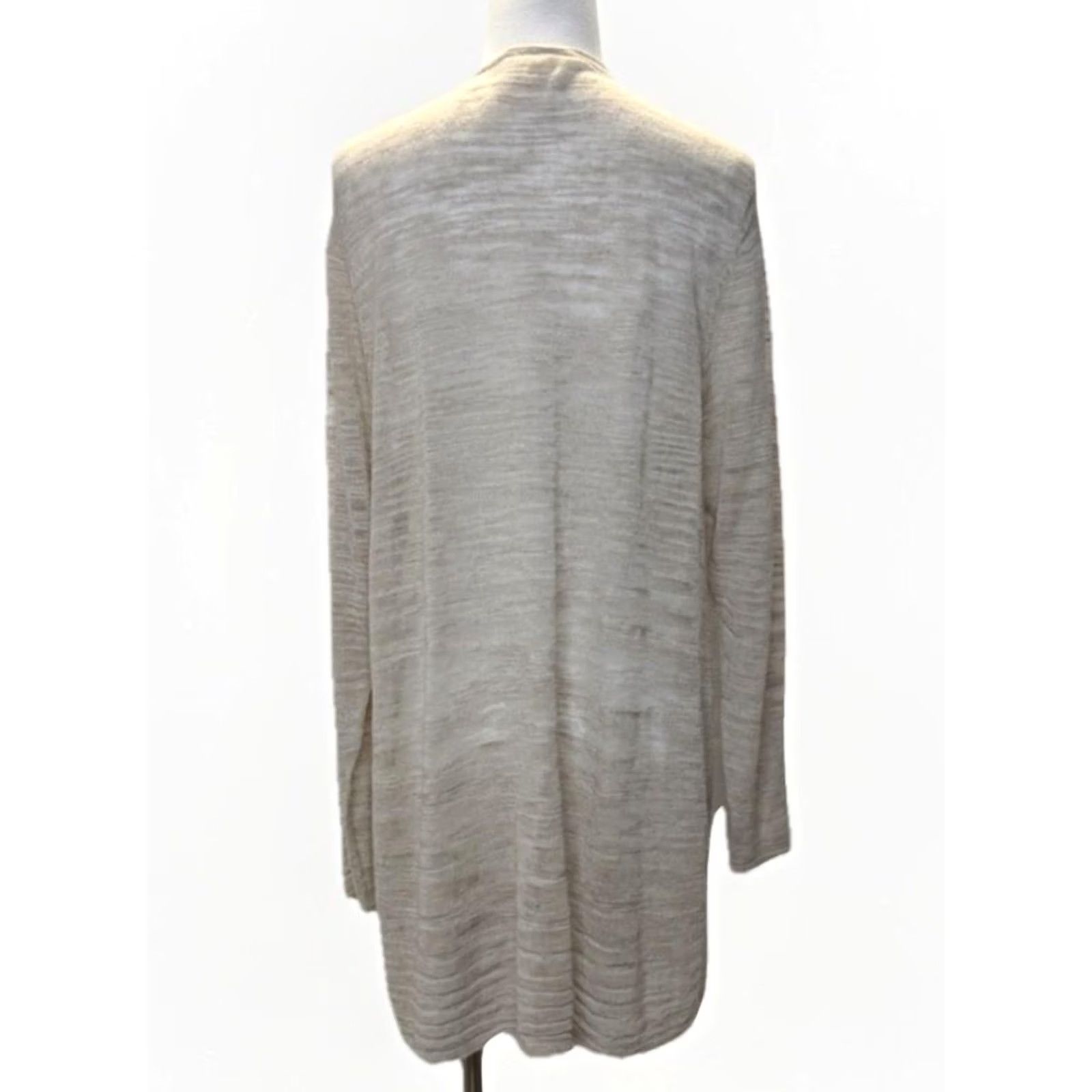 Eileen Fisher Eileen Fisher Cardigan Sweater Womens 1X Beige Linen Blend Open Front Size XL / US 12-14 / IT 48-50 - 3 Thumbnail