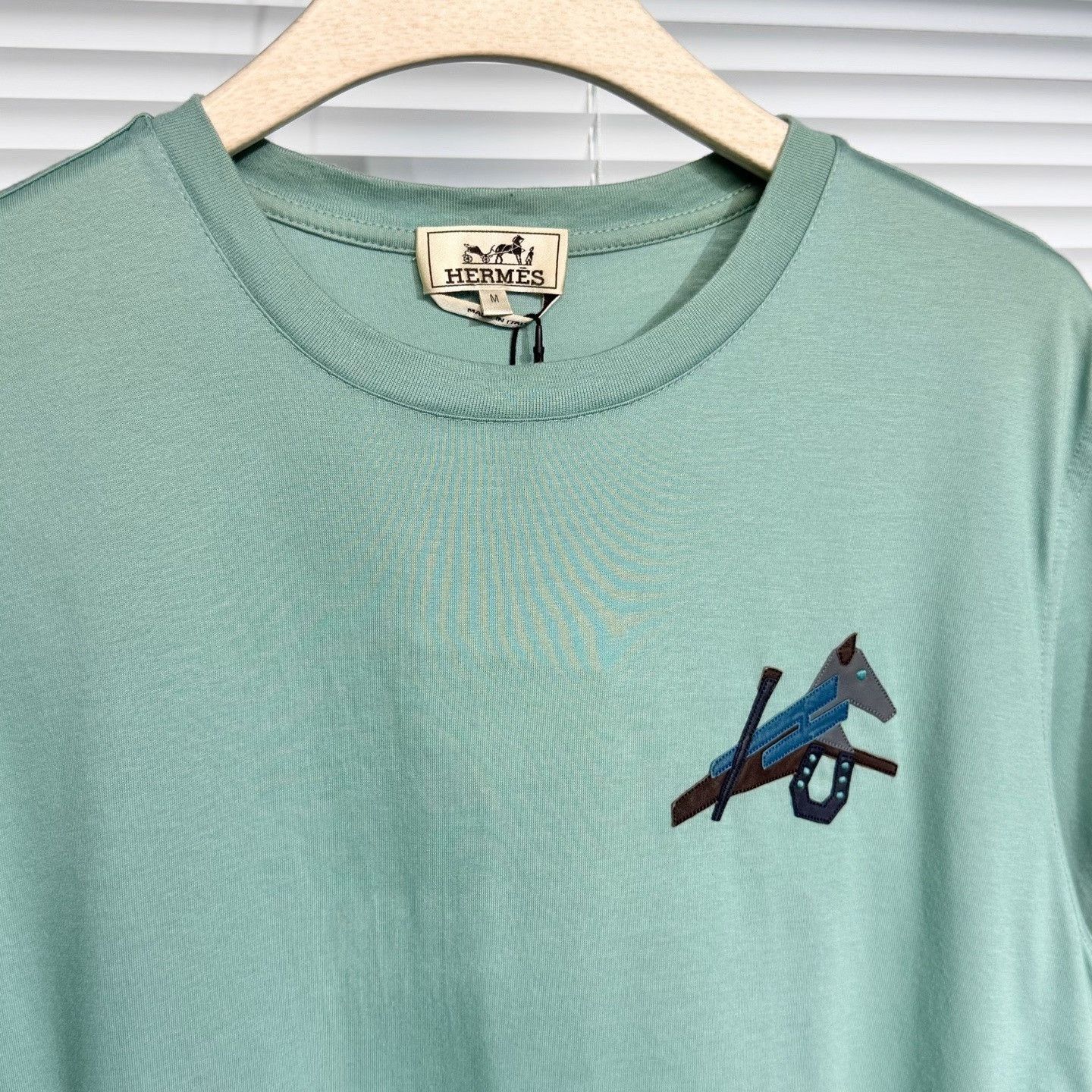 Hermes Hermès Porcelain Blue Horse Embroidery T-shirt Size US M / EU 48-50 / 2 - 3 Thumbnail