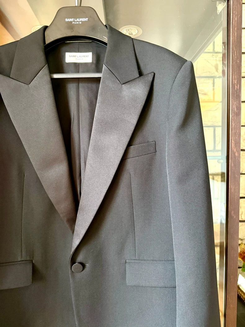 Saint Laurent Paris Saint Laurent Paris 24 SS Gun Lapel Shoulder Pad Smoking b Size 54R - 2 Thumbnail