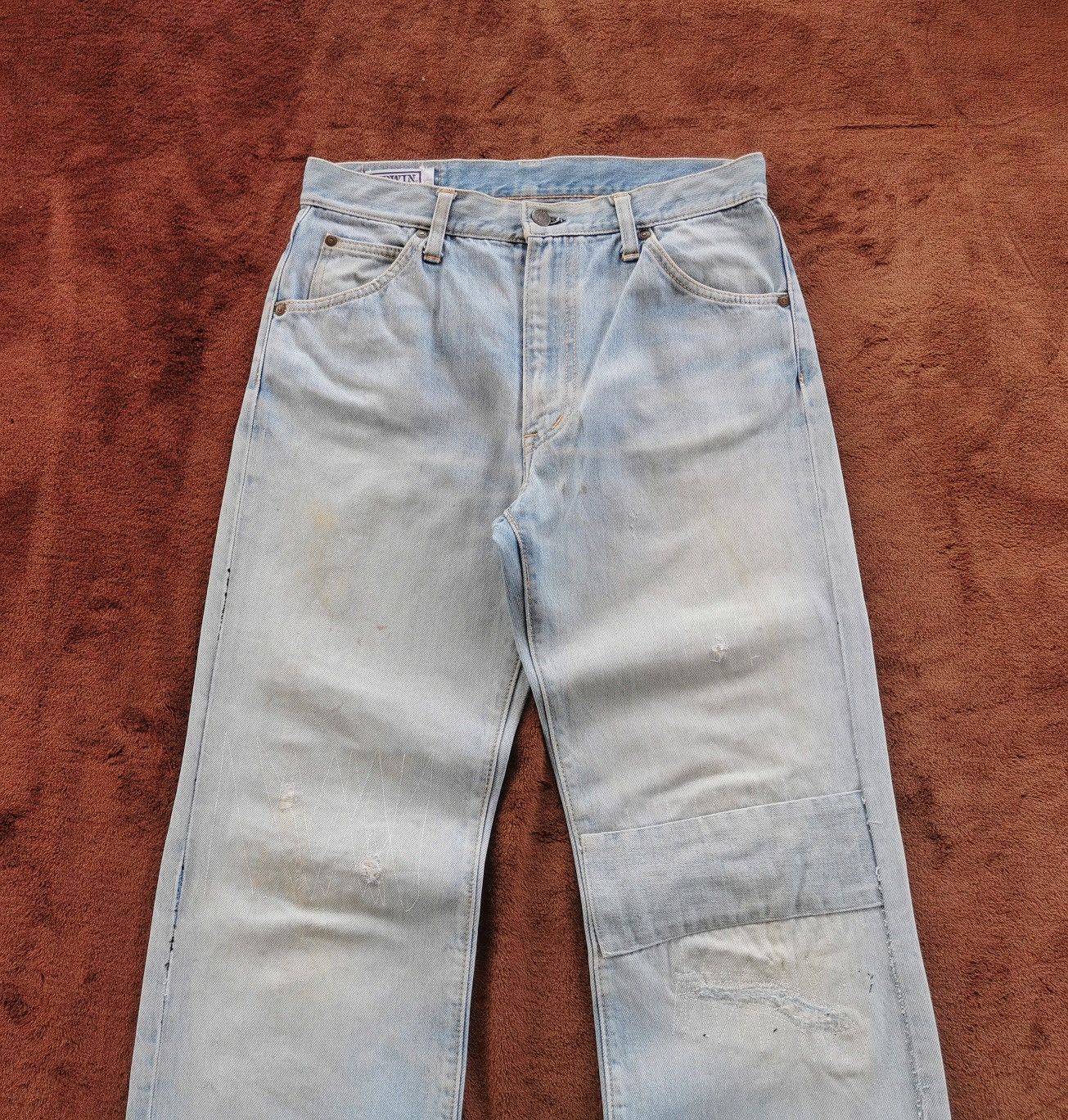 Edwin Vintage Edwin Distressed Patchwork Denim Jeans Size US 30 / EU 46 - 2 Thumbnail