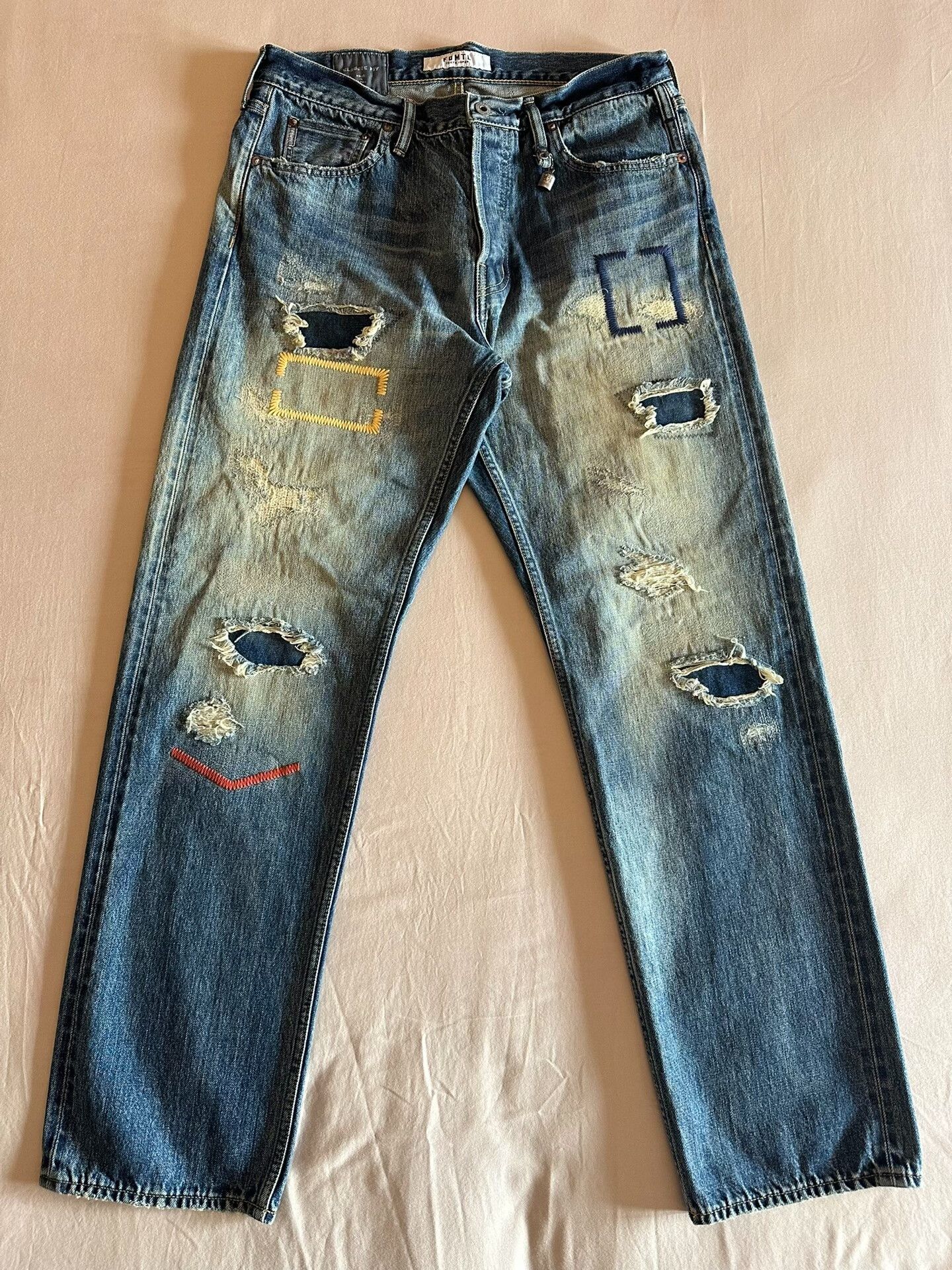 FDMTL FDMTL 24AW Classic Straight Distressed Denim Size US 32 / EU 48 - 1 Thumbnail
