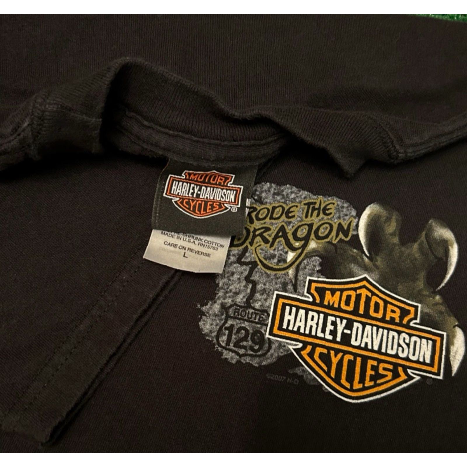 Harley Davidson VINTAGE Harley-Davidson Dragon Smokey Mountain 2007 VTG Shirt Mens L Black 90s Y2K Hip Hop Punk Motorcycle Biker Grunge USA Logo Size US L / EU 52-54 / 3 - 3 Thumbnail