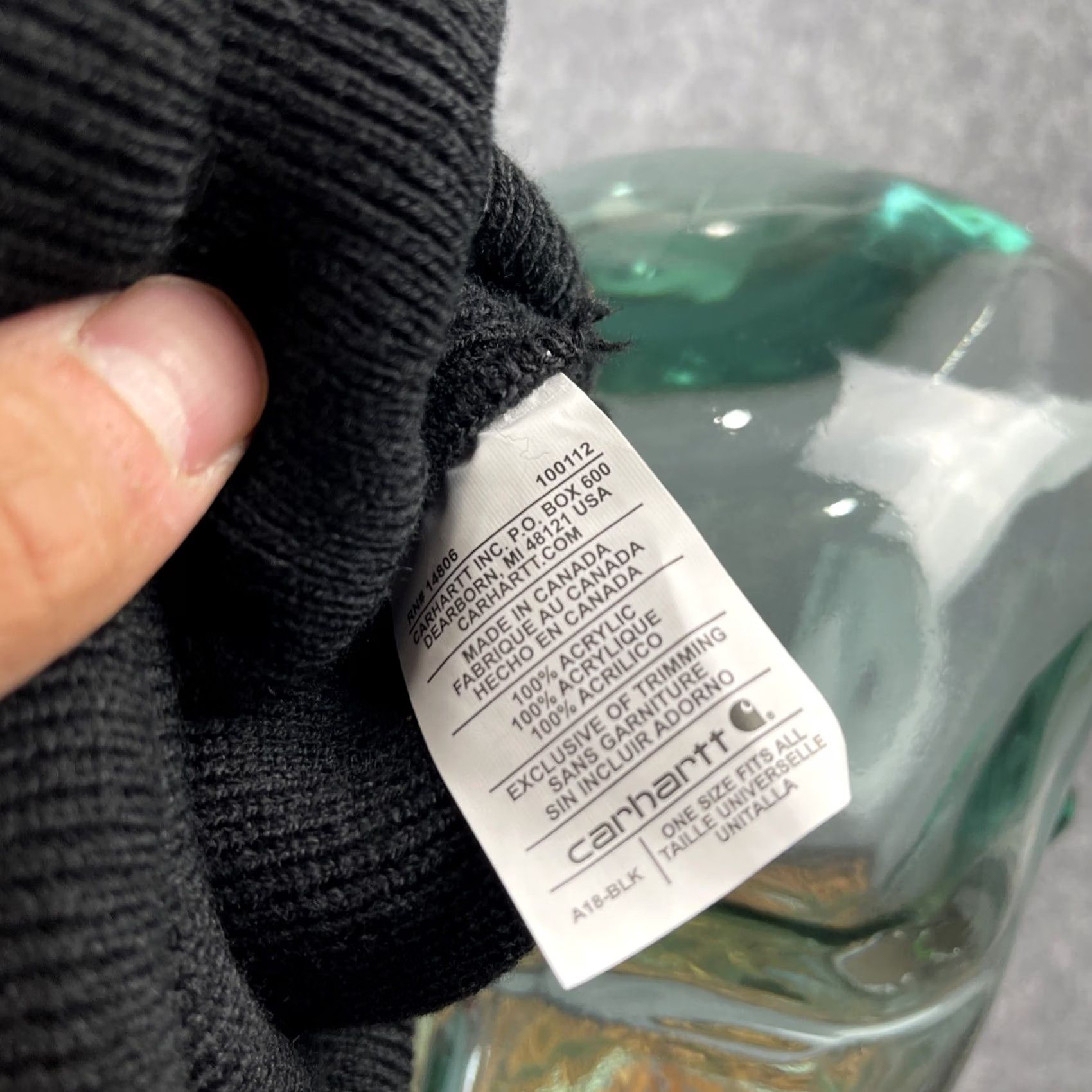 Carhartt Carhartt Beanie Mens Black Knit Cuffed Ribbed A18 One Size Workwear Outdoor Mens Size ONE SIZE - 8 Thumbnail