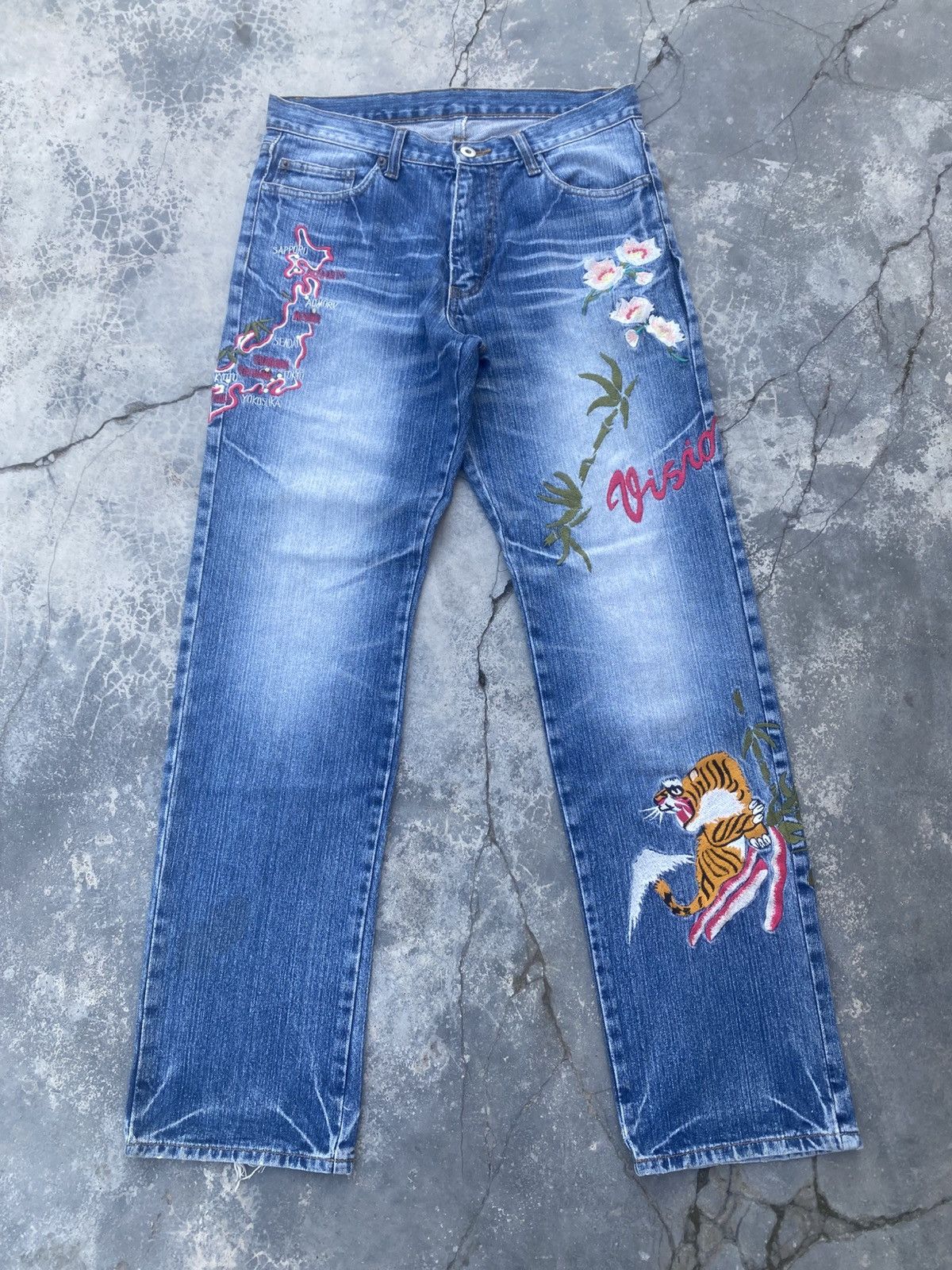 Japanese Brand Vintage VISION OF JAPAN Sukajan Jeans Size US 29 - 1 Thumbnail