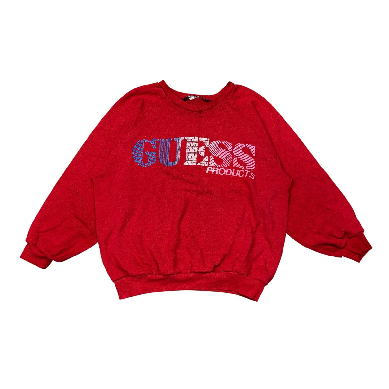 Guess × Vintage Vintage 80s Guess Products Raglan Crewneck Sweatshirt Mens S Size US S / EU 44-46 / 1 - 1 Thumbnail