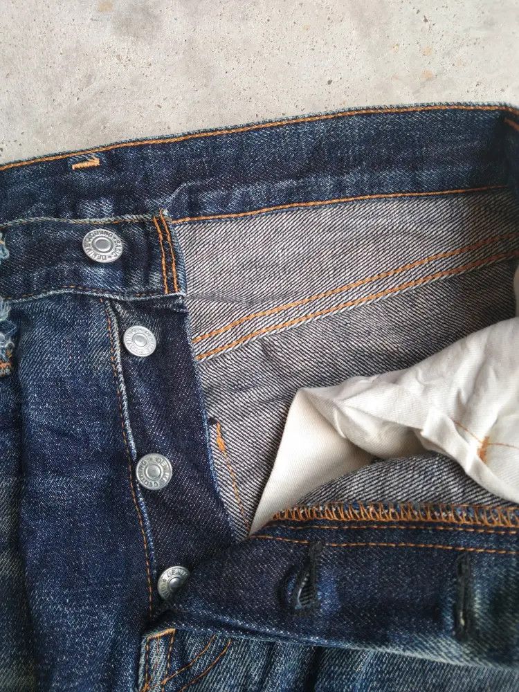 Japanese Brand Vintage Redline Denime Selvedge Thrashed Distressed Jeans Size US 29 - 12 Thumbnail