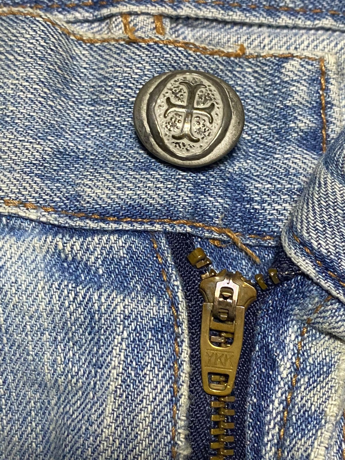 Japanese Brand Distressed Denim with Silver Cros Thunder Bootcut Jeans Size US 32 / EU 48 - 11 Thumbnail