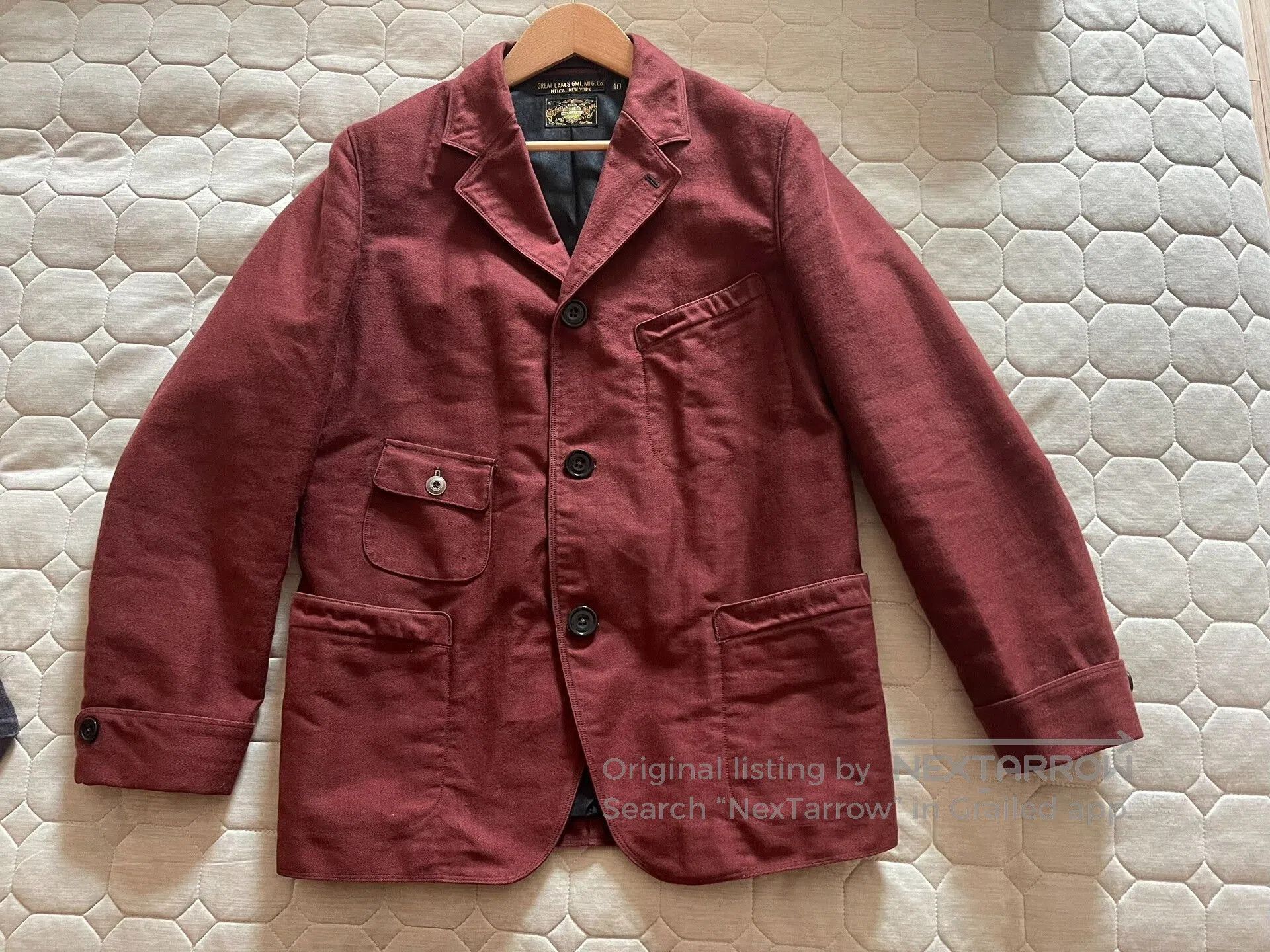 Freewheelers rich red heavy moleskin jacket for men. Size US M / EU 48-50 / 2 - 1 Thumbnail