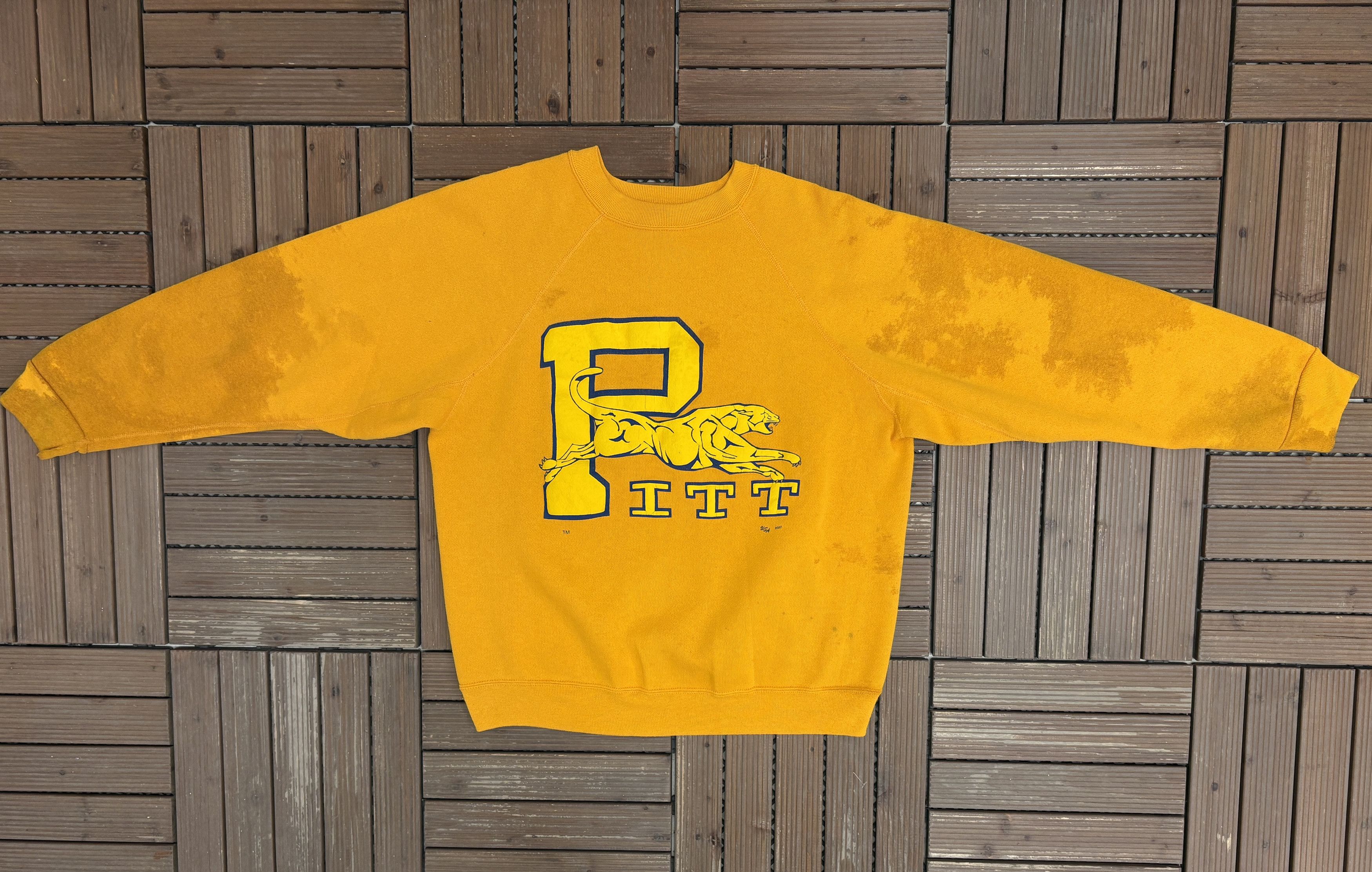 Vintage Pitt Panthers Vintage Made in USA Yellow Crewneck Sweater Size US L / EU 52-54 / 3 - 5 Thumbnail