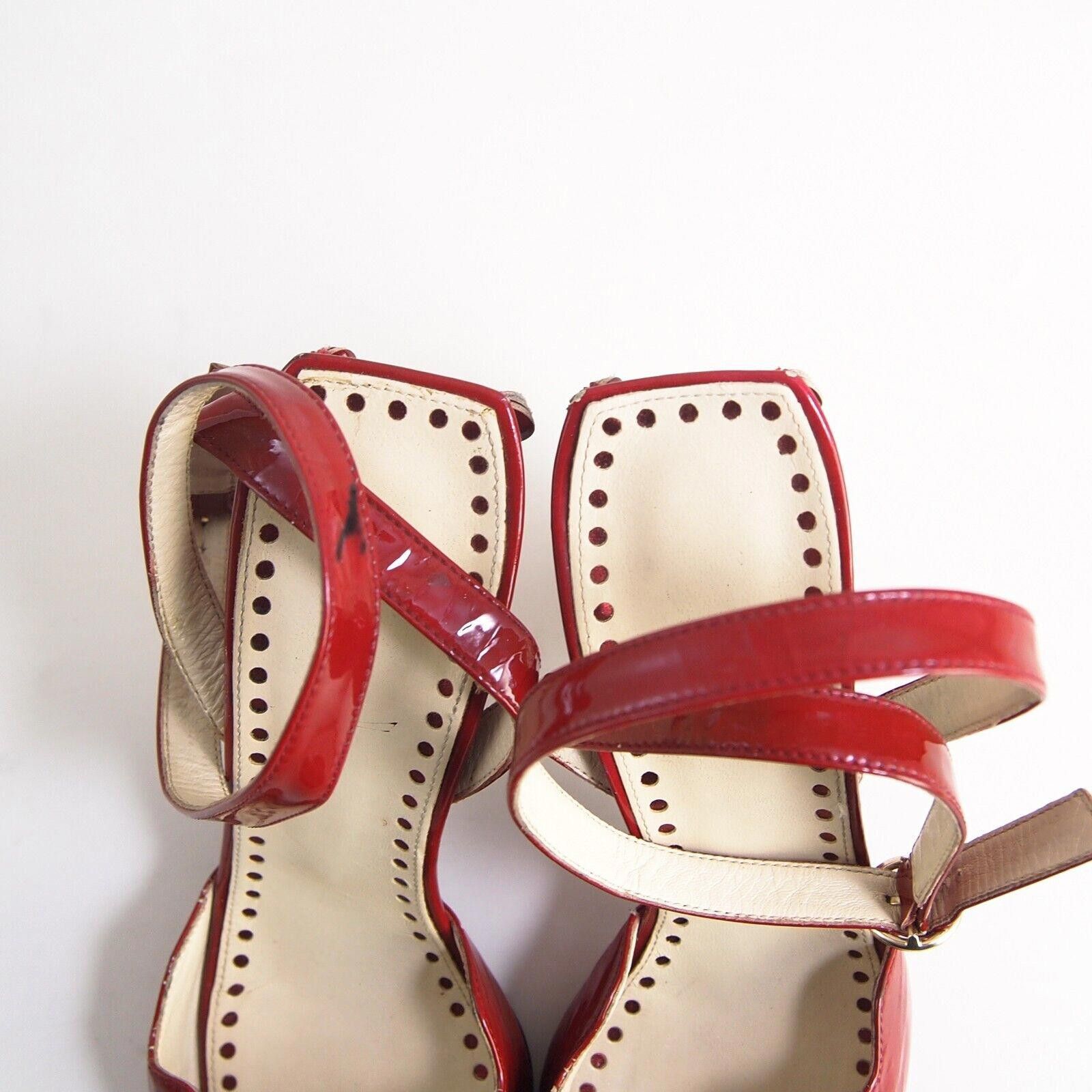 Yves Saint Laurent YSL Saint Laurent Heels Red Patent Leather US 8 EU 38 Size US 8 / IT 38 - 4 Thumbnail
