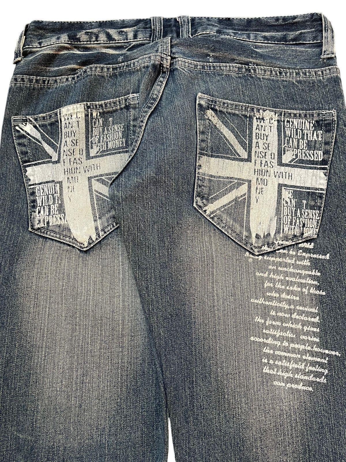 Vintage Japanese Brand Faded Distress Style Jeans