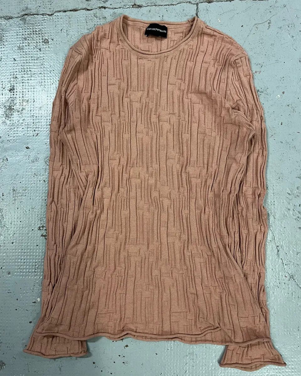 Emporio Armani AW2021 Emporio Armani Pink Textured Sweater Size S / US 4 / IT 40 - 1 Thumbnail