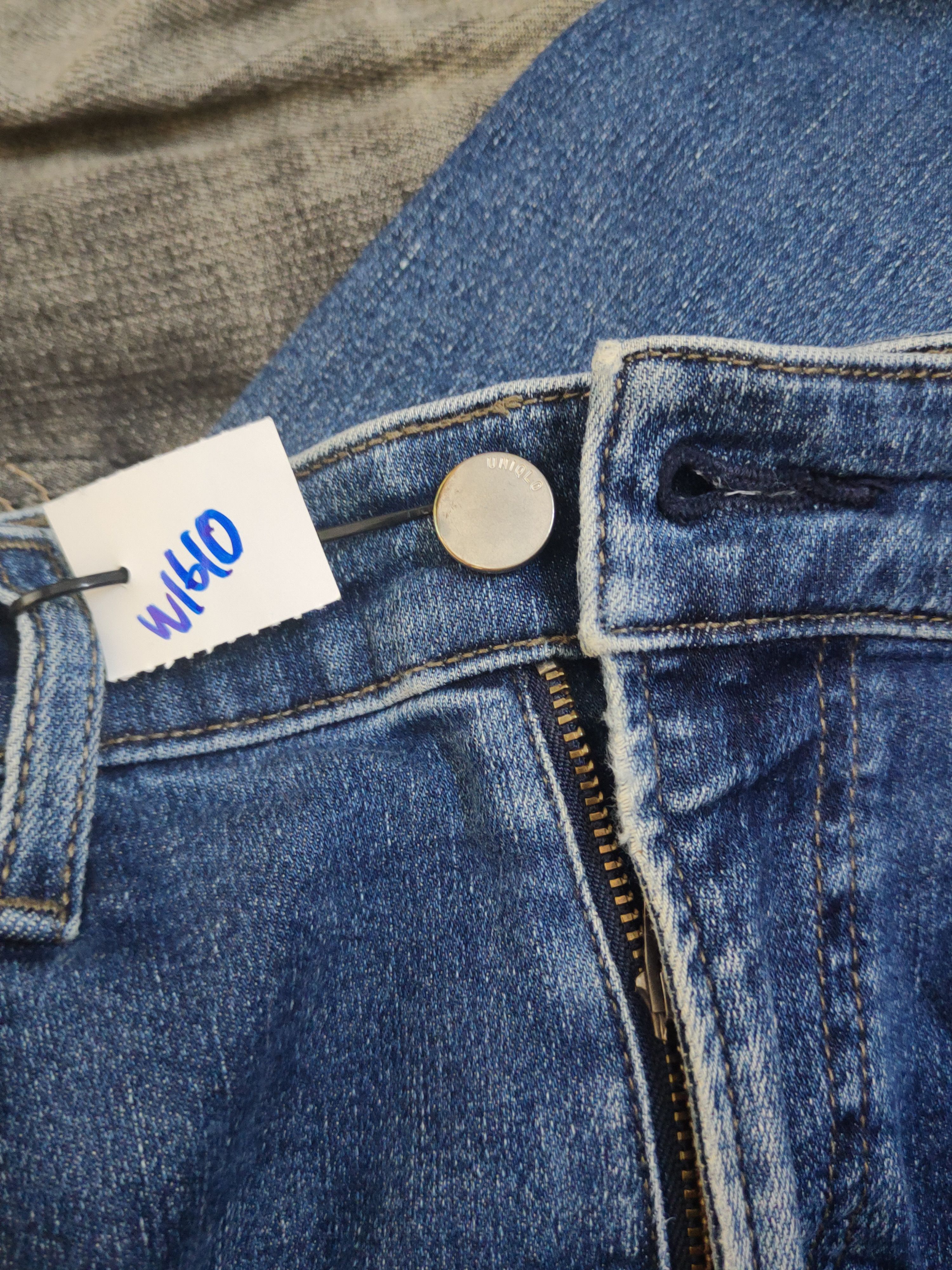 Japanese Brand Uniqlo Dark Blue Distressed Ripped Skinny Jeans #W1610 Size US 34 / EU 50 - 17 Thumbnail