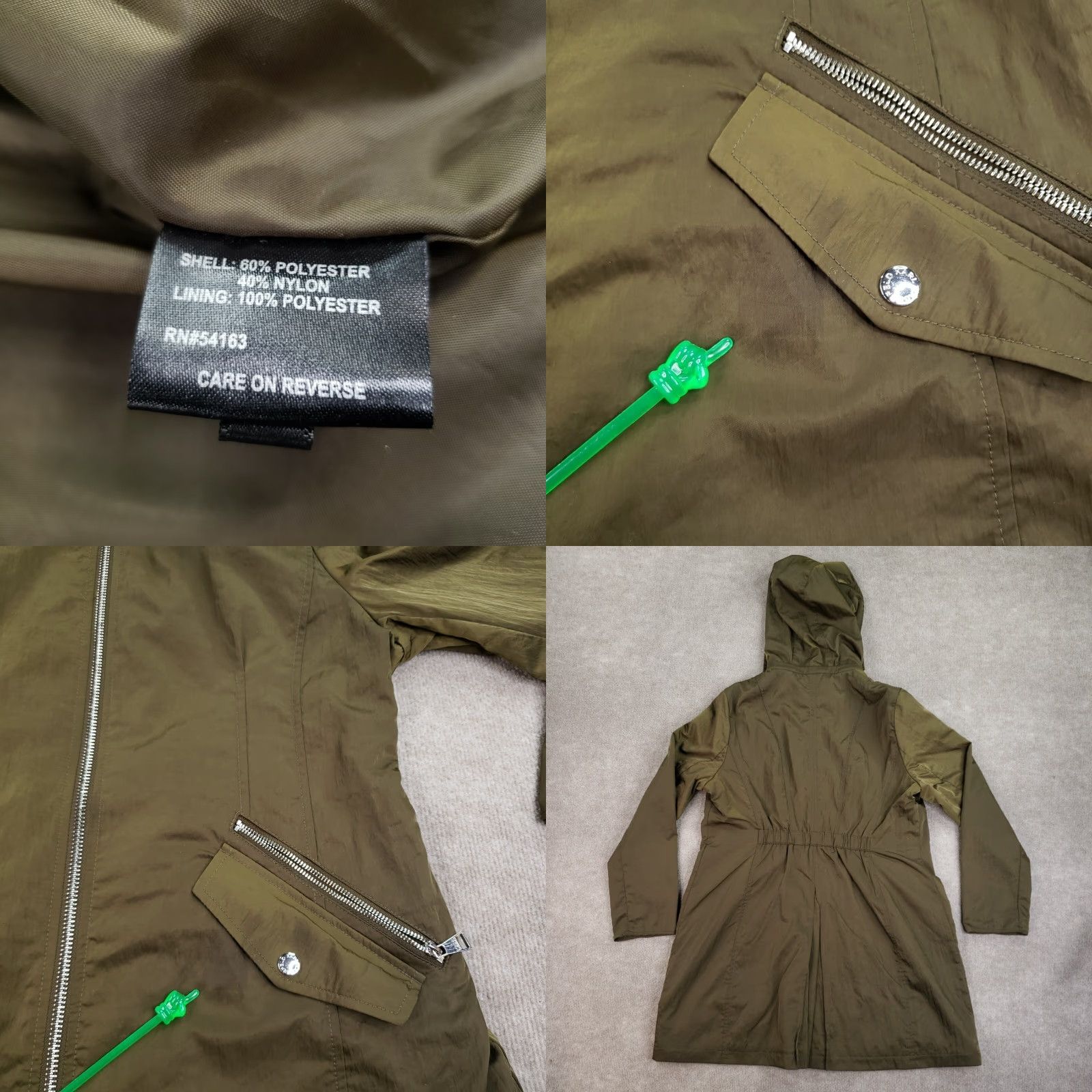 Karl Lagerfeld VINTAGE Karl Lagerfeld Jacket Women Green Hooded Windbreaker Pockets Full Zip Long Size L / US 10 / IT 46 - 8 Thumbnail