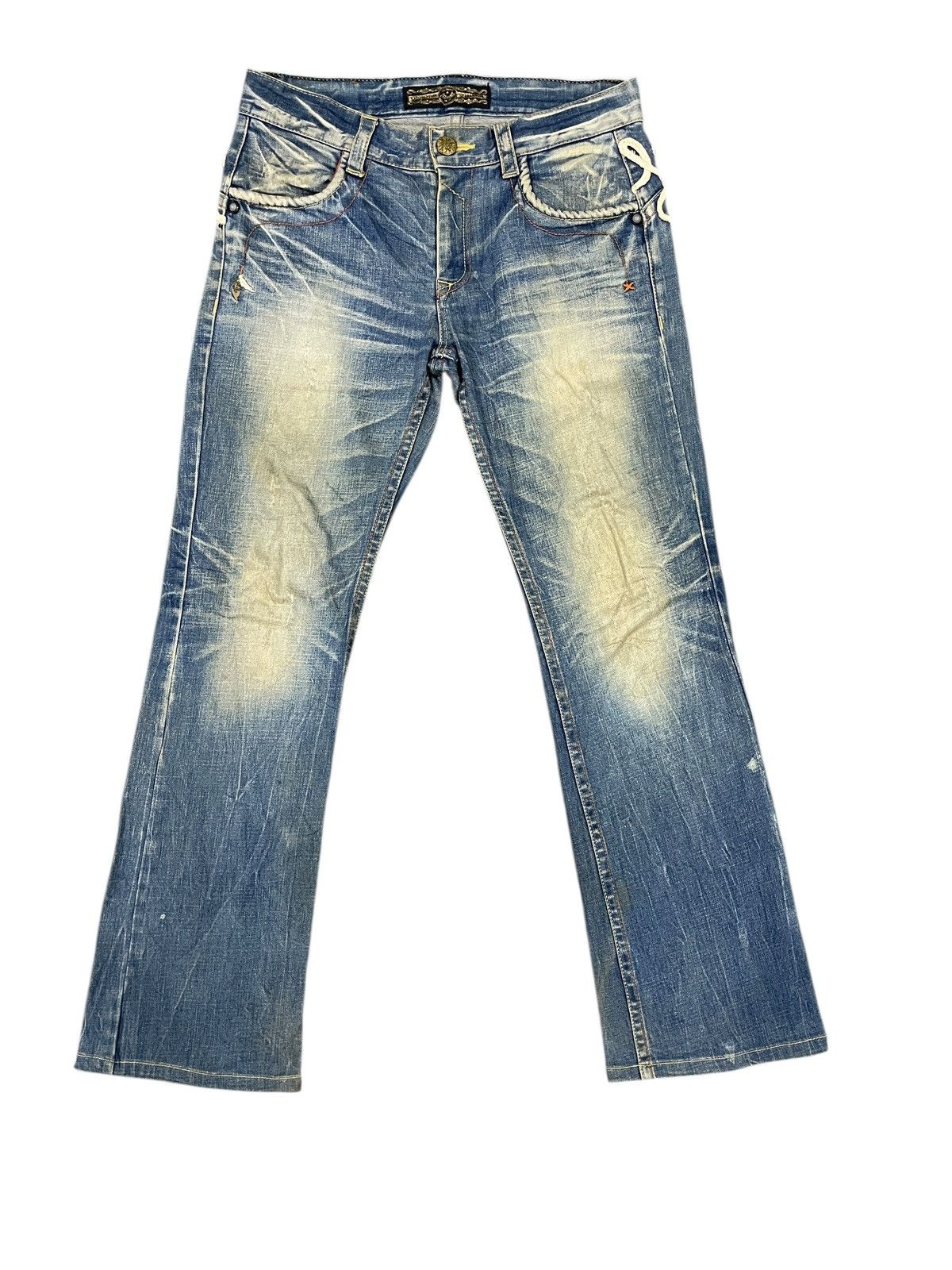 If Six Was Nine Flared Stonewash Jeans Size US 35 - 1 Thumbnail