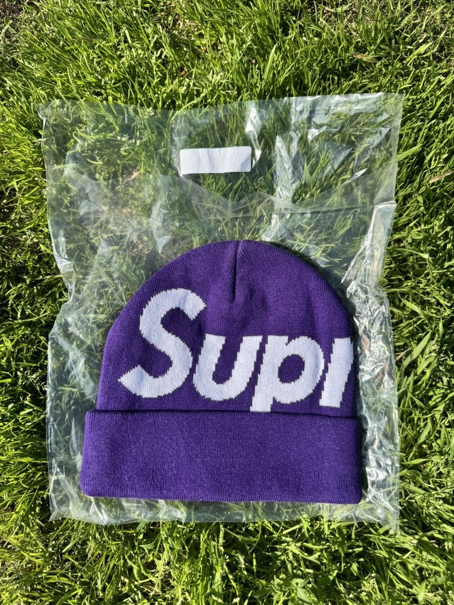 Supreme Supreme Big Logo Beanie Purple Size ONE SIZE - 1 Thumbnail