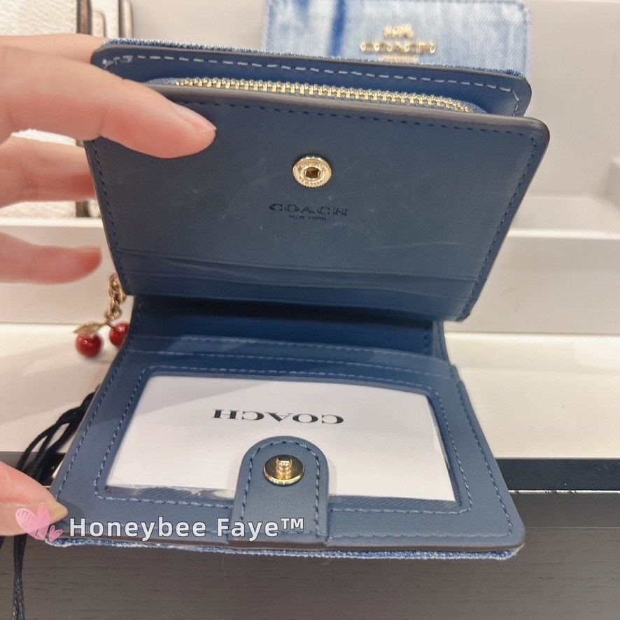 Coach Snap Wallet In Loved Denim With Charm CEC35 Size ONE SIZE - 4 Thumbnail