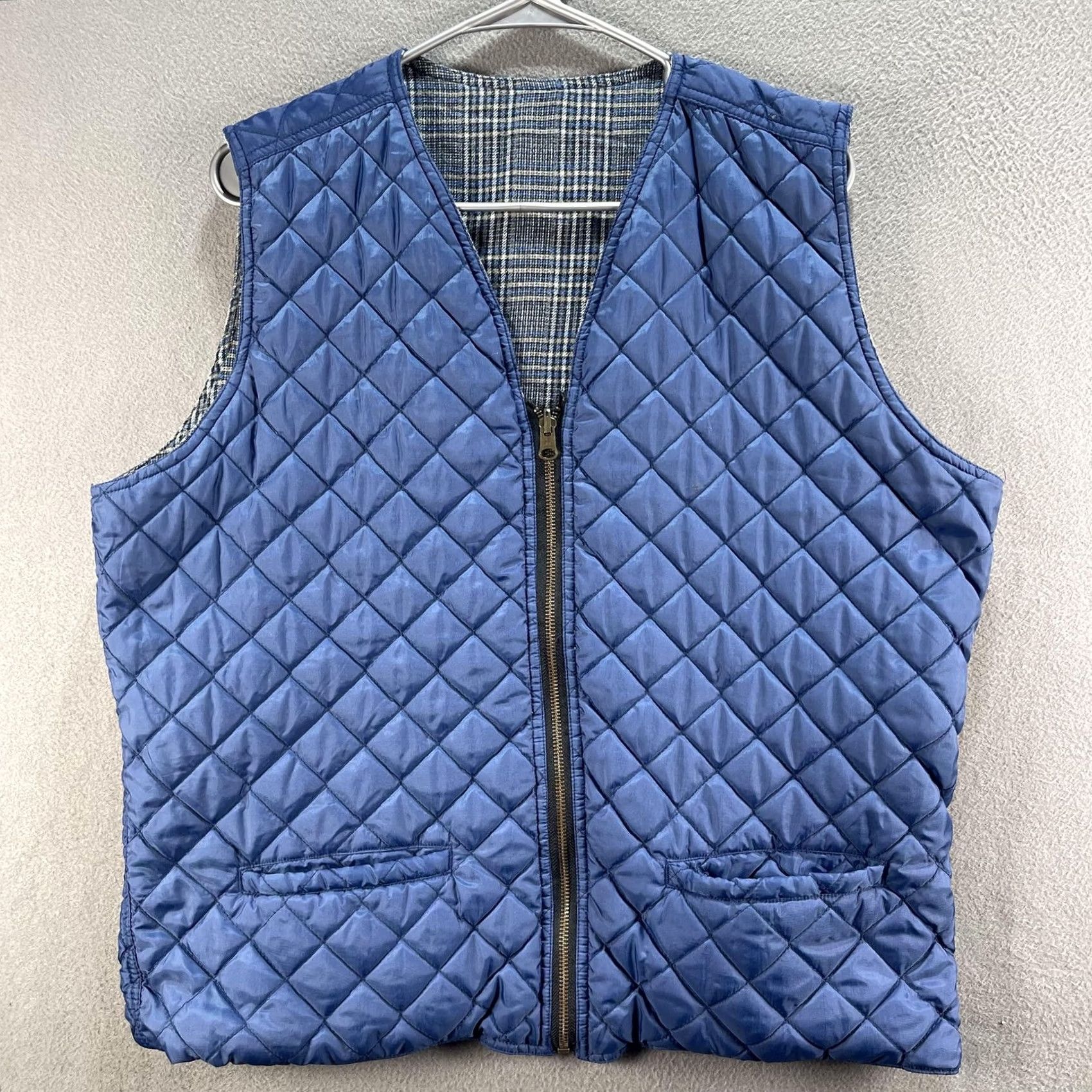 Vintage Vintage Columbia Vest Womens XL Blue Plaid Reversible Quilted Outdoors 90s Fall Casual Womens XL Size XL / US 12-14 / IT 48-50 - 3 Thumbnail