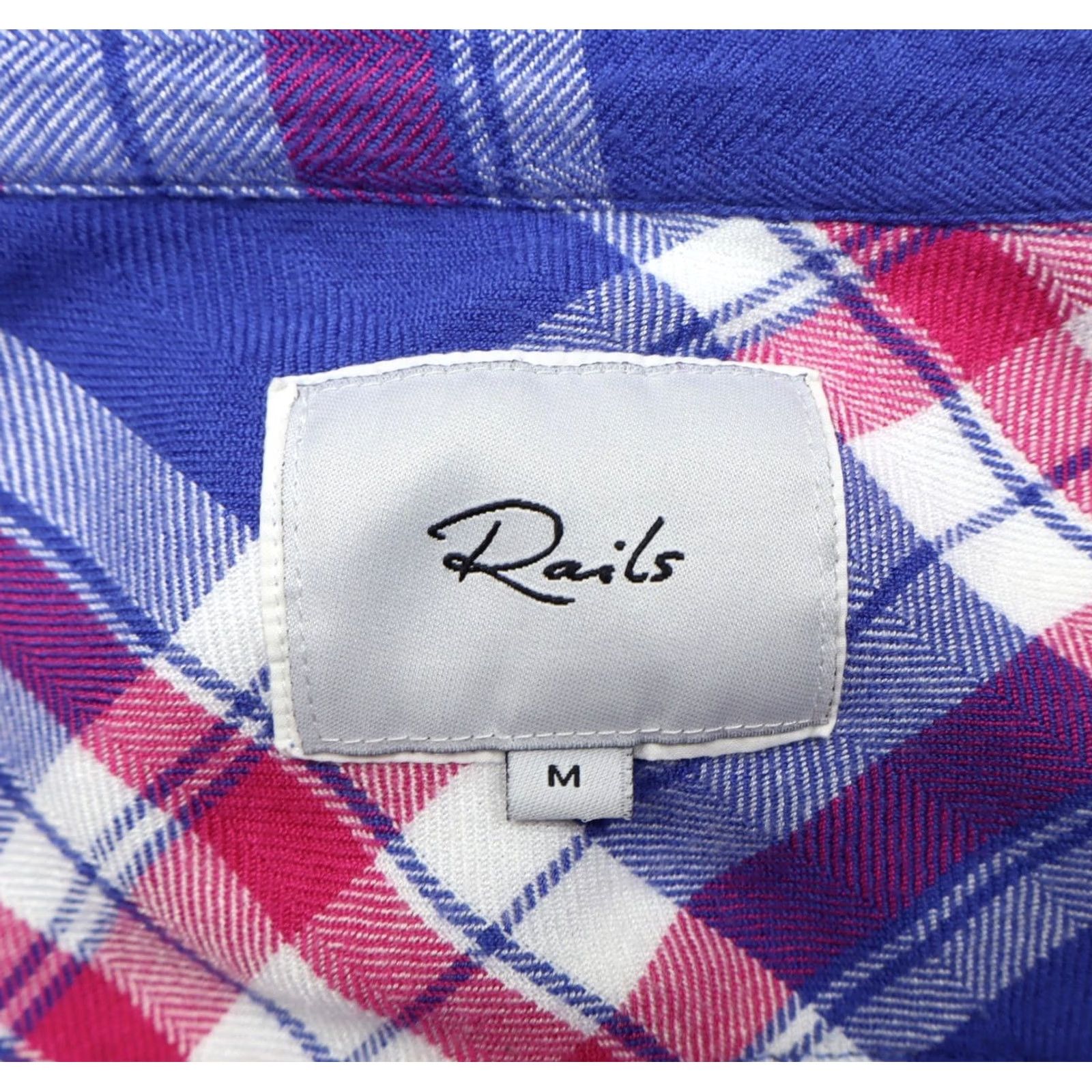 Rails Rails Button-Down Shirt Women M Plaid Rayon Blue Pink Henley? Size M / US 6-8 / IT 42-44 - 4 Thumbnail