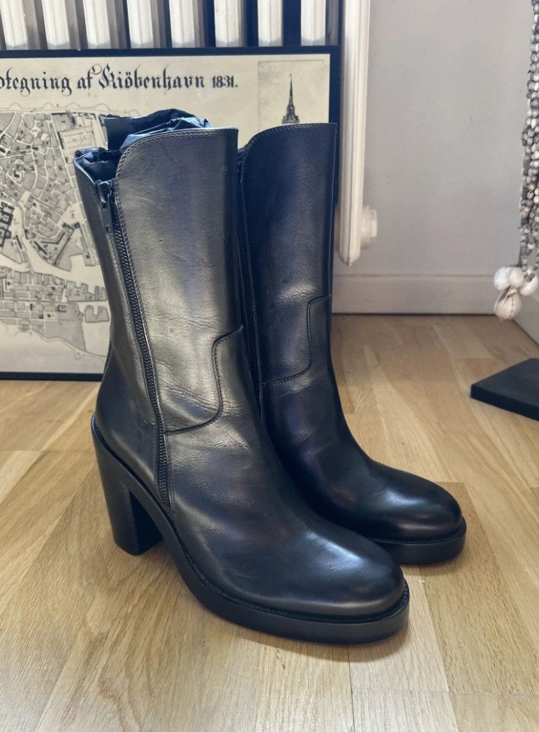 Ann Demeulemeester Beautiful leather calf height boots Size US 11 / IT 41 - 2 Thumbnail