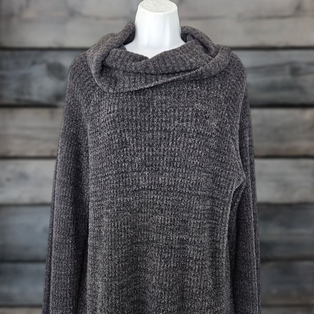 Vintage Barefoot Dreams Womens CozyChic Lite Cowl Neck Sweater L Gray Pullover Shirt 90s? Size L / US 10 / IT 46 - 1 Thumbnail