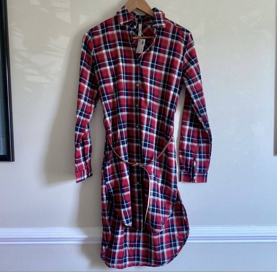 Other PLAID BUTTON DOWN SHIRT DRESS & REMOVABLE BELT Size S / US 4 / IT 40 - 3 Thumbnail